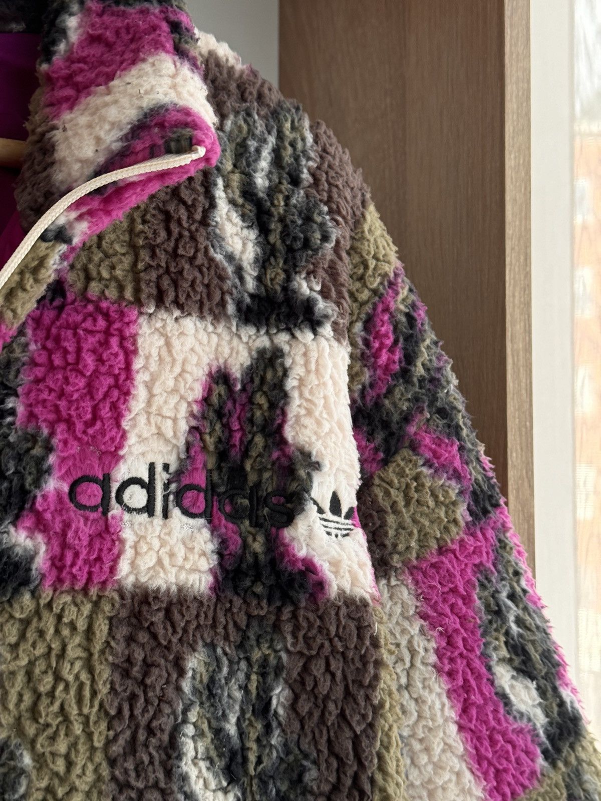 Adidas × Vintage Vintage Adidas Trefoil Area Cactus Teddy Polar Fleece Jacket Size US M / EU 48-50 / 2 - 5 Thumbnail