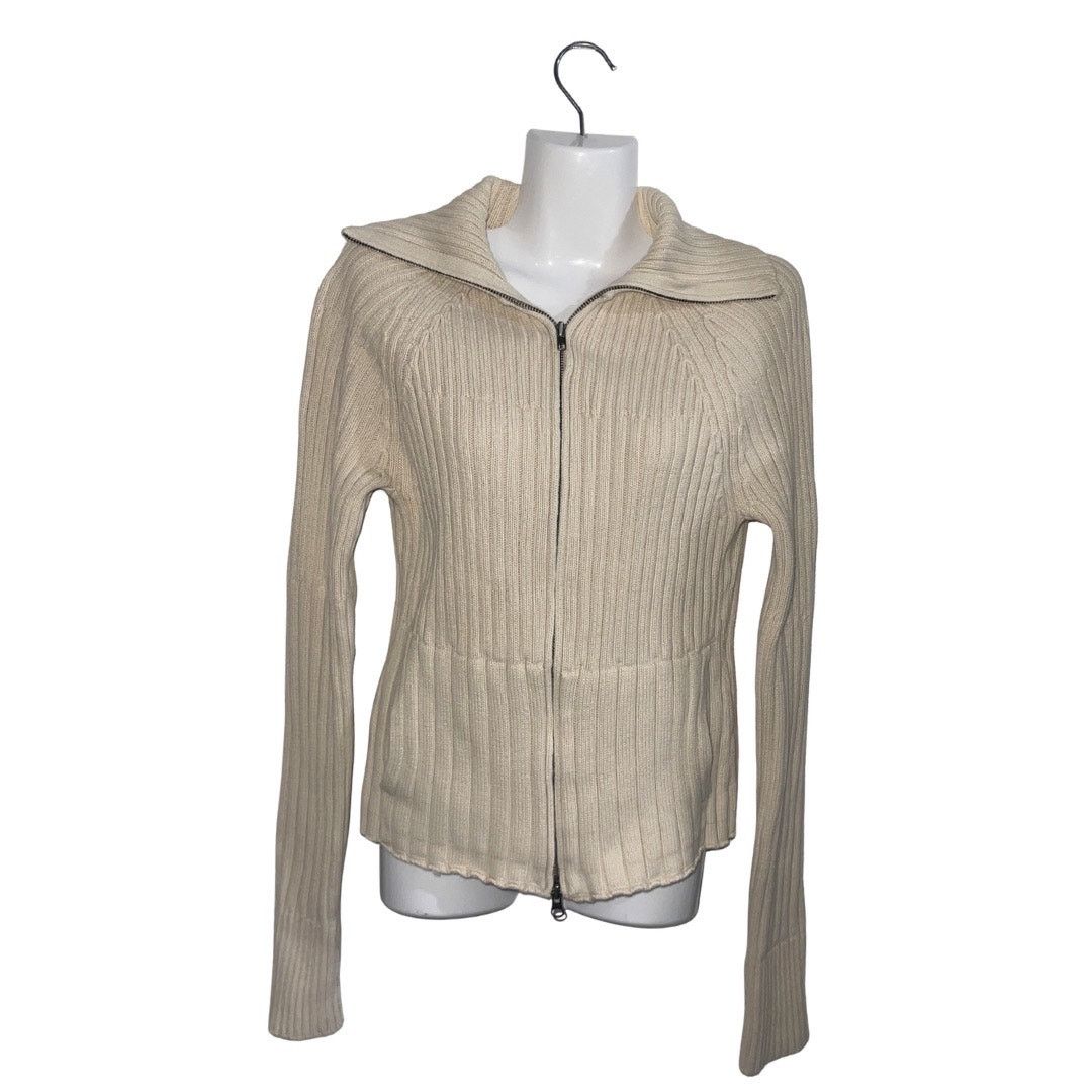 Gap Chunky Ribbed Knit Wide Collar Zipper Cardigan Sweater Y2K Size M / US 6-8 / IT 42-44 - 1 Thumbnail