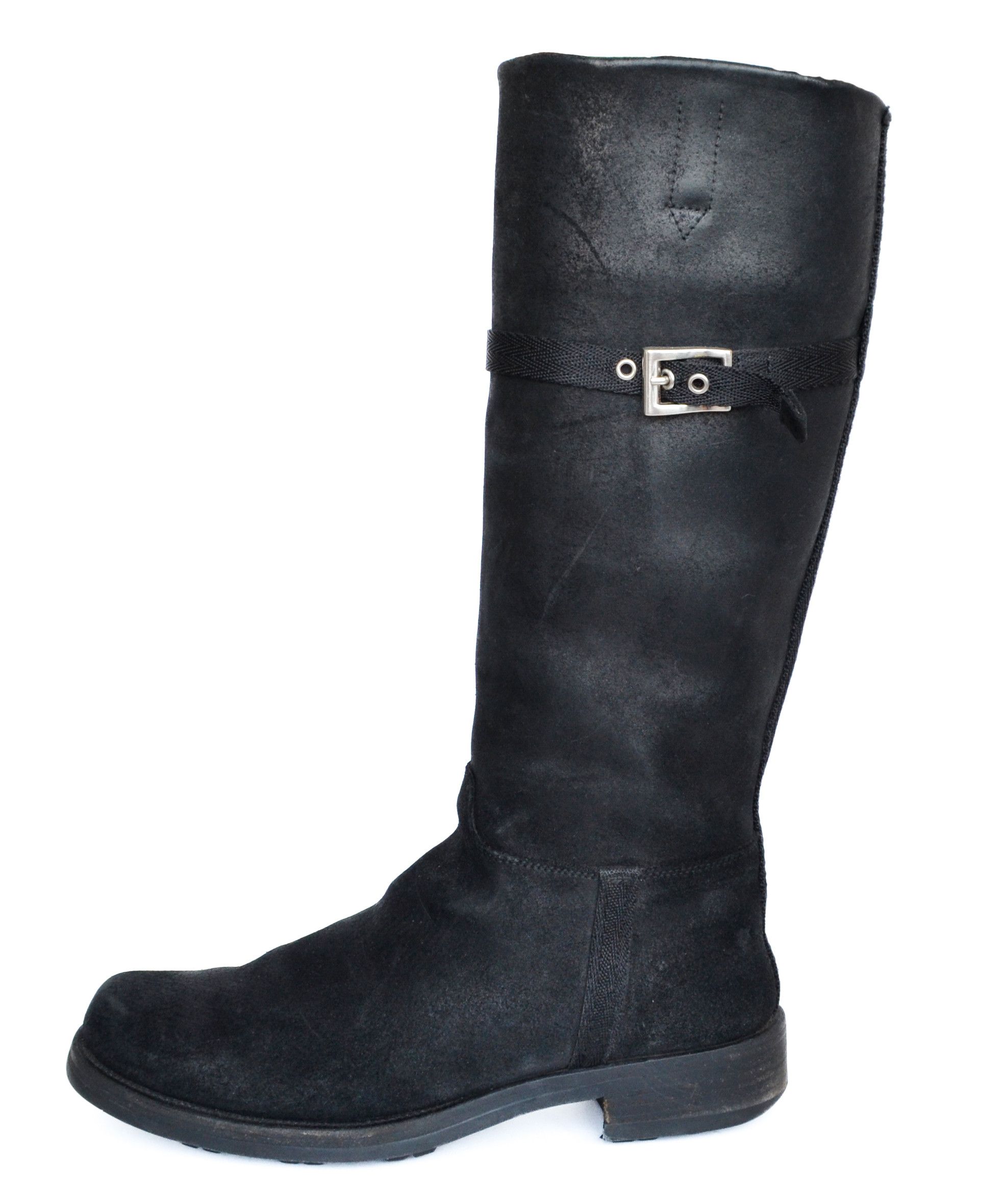 Prada PRADA Boots Black Aged Leather Buckle Riding Size 36 Size US 6 / IT 36 - 5 Thumbnail