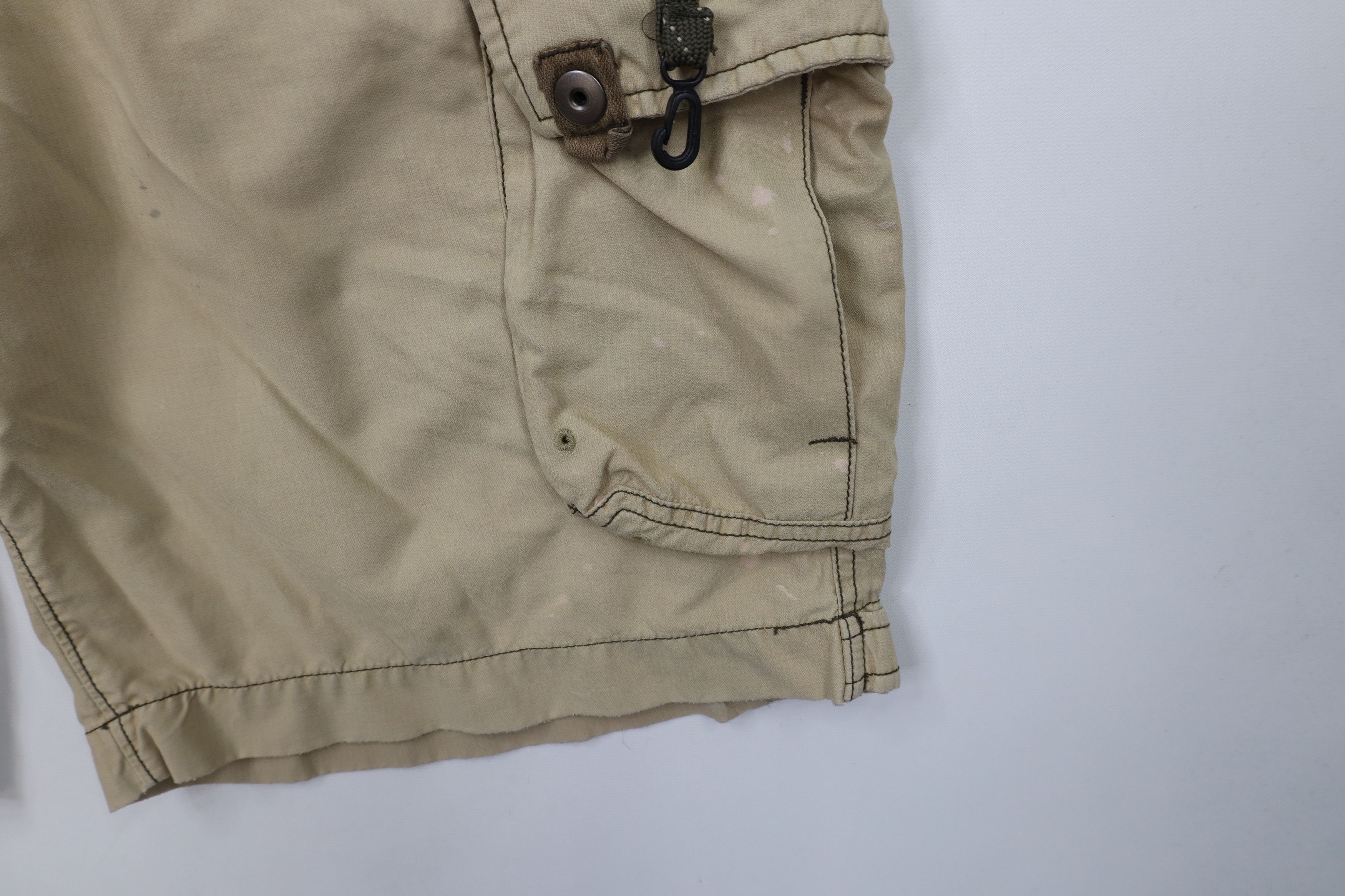 Gap × Vintage Vintage Y2K 2003 Gap Distressed Cargo Shorts Beige Khaki Size US 34 / EU 50 - 6 Thumbnail