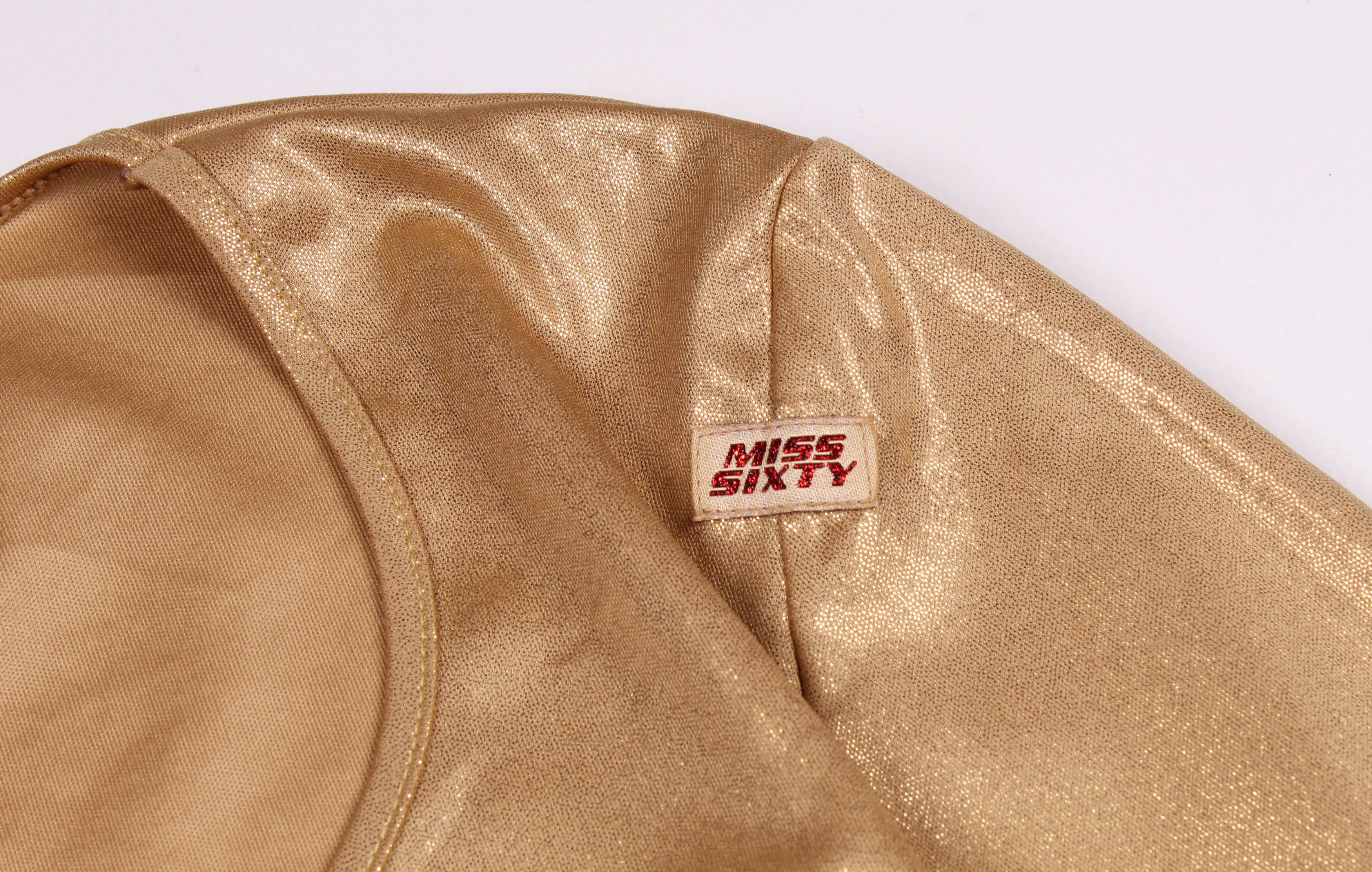 Miss Sixty Vintage Miss Sixty Luxury Gold Sparkle Y2K 3/4 Sleeve Top Size M / US 6-8 / IT 42-44 - 7 Thumbnail
