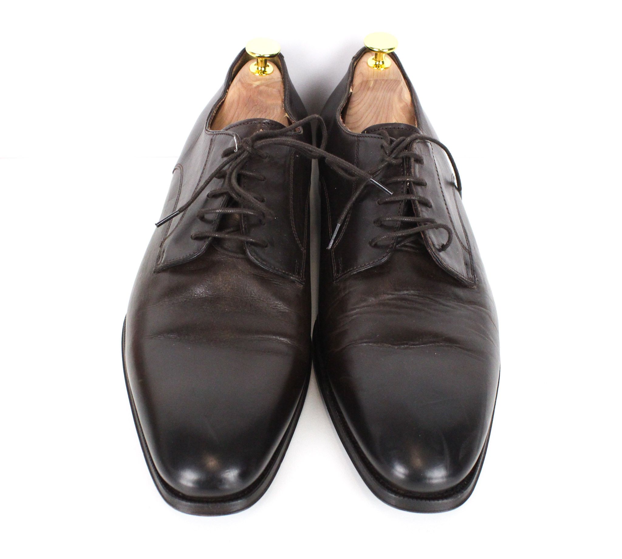 Suitsupply EU44.5 Brown Leather Laced Low-Top 72662 Size US 11.5 / EU 44-45 - 2 Thumbnail