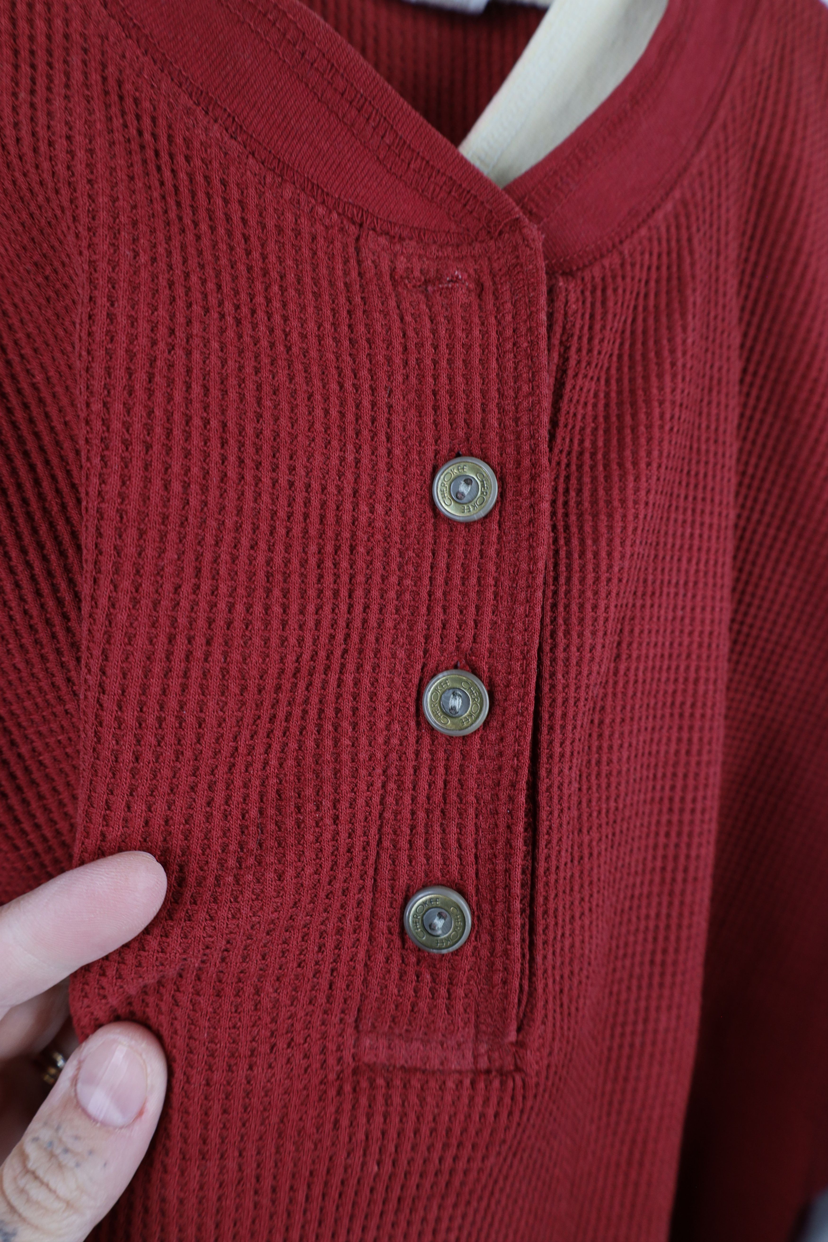 Vintage Vintage 90s Streetwear Layered Thermal Waffle Knit T-Shirt Size L / US 10 / IT 46 - 4 Thumbnail