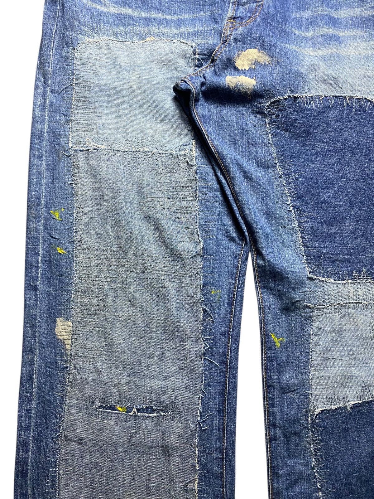 Japanese Brand Vintange Tendor Shashiko Boro Patched Distressed Loose Jeans Size US 36 / EU 52 - 7 Thumbnail