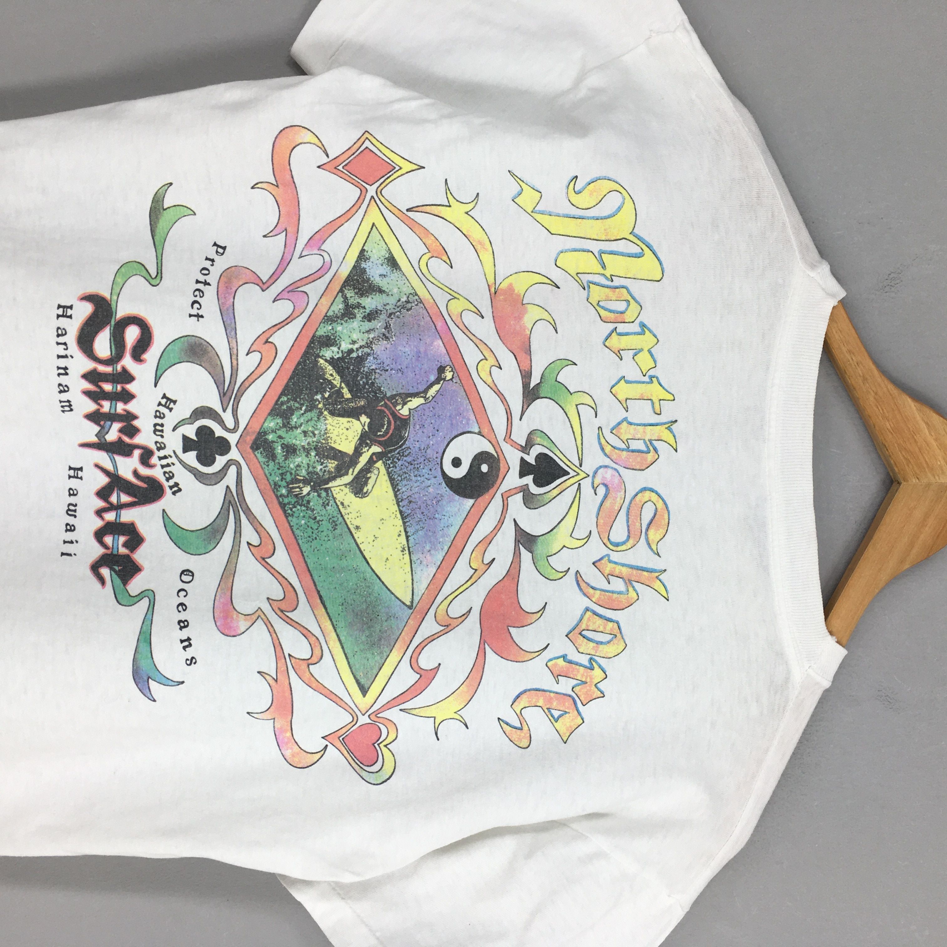 Caribbean × Vintage Vintage 1980's Hawaiian Surf White Tshirt Medium Size US M / EU 48-50 / 2 - 2 Thumbnail