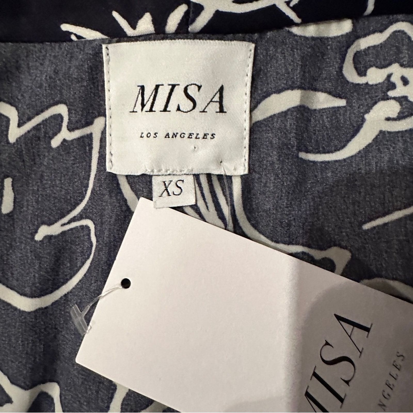 MISA Los Angeles Misa Azores Tasseled Navy Blue & White Floral Kimono XS NEW Size XS / US 0-2 / IT 36-38 - 9 Thumbnail