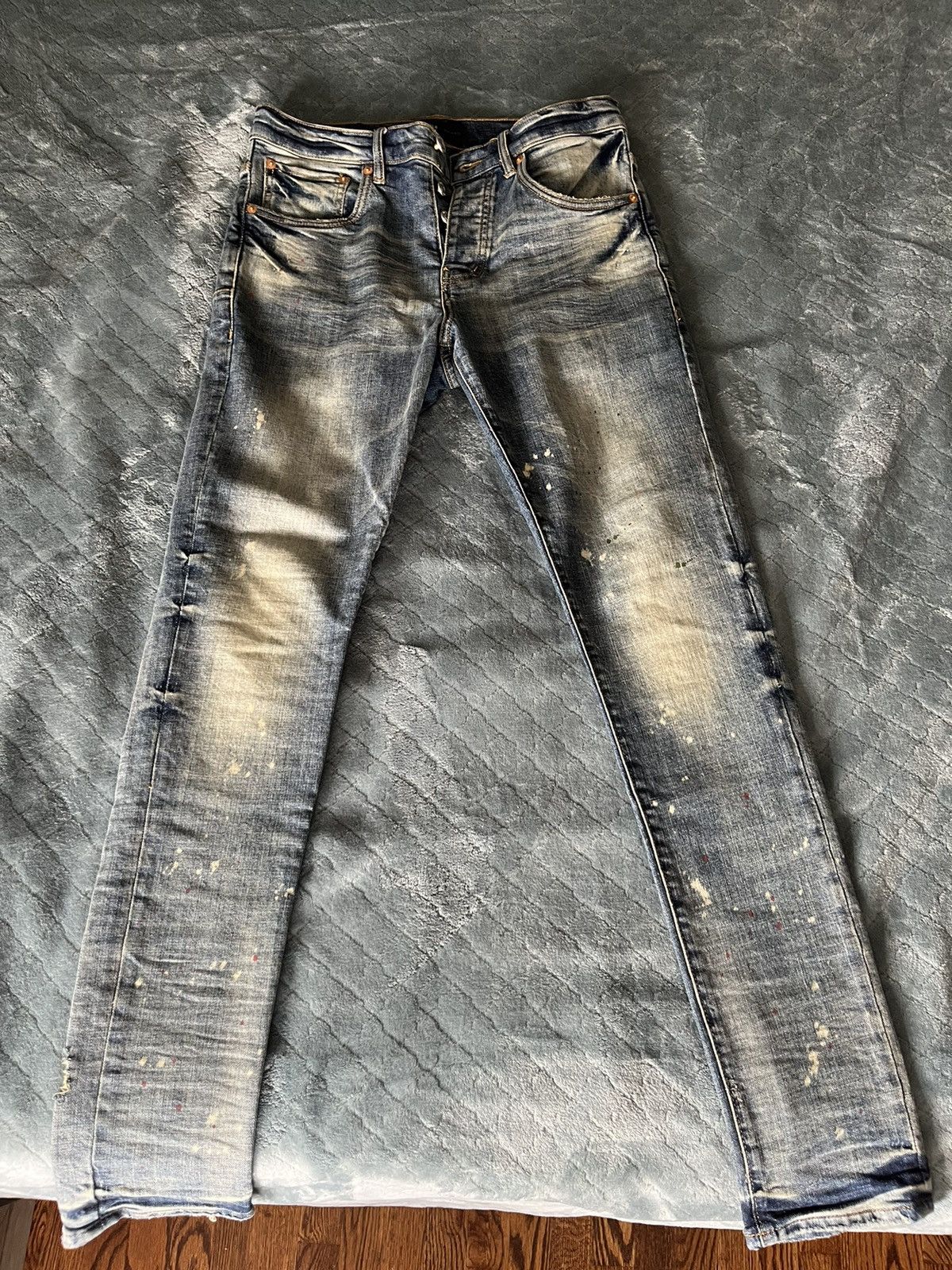 Purple Brand Purple brand stack jeans paint splat Size US 29 - 1 Thumbnail