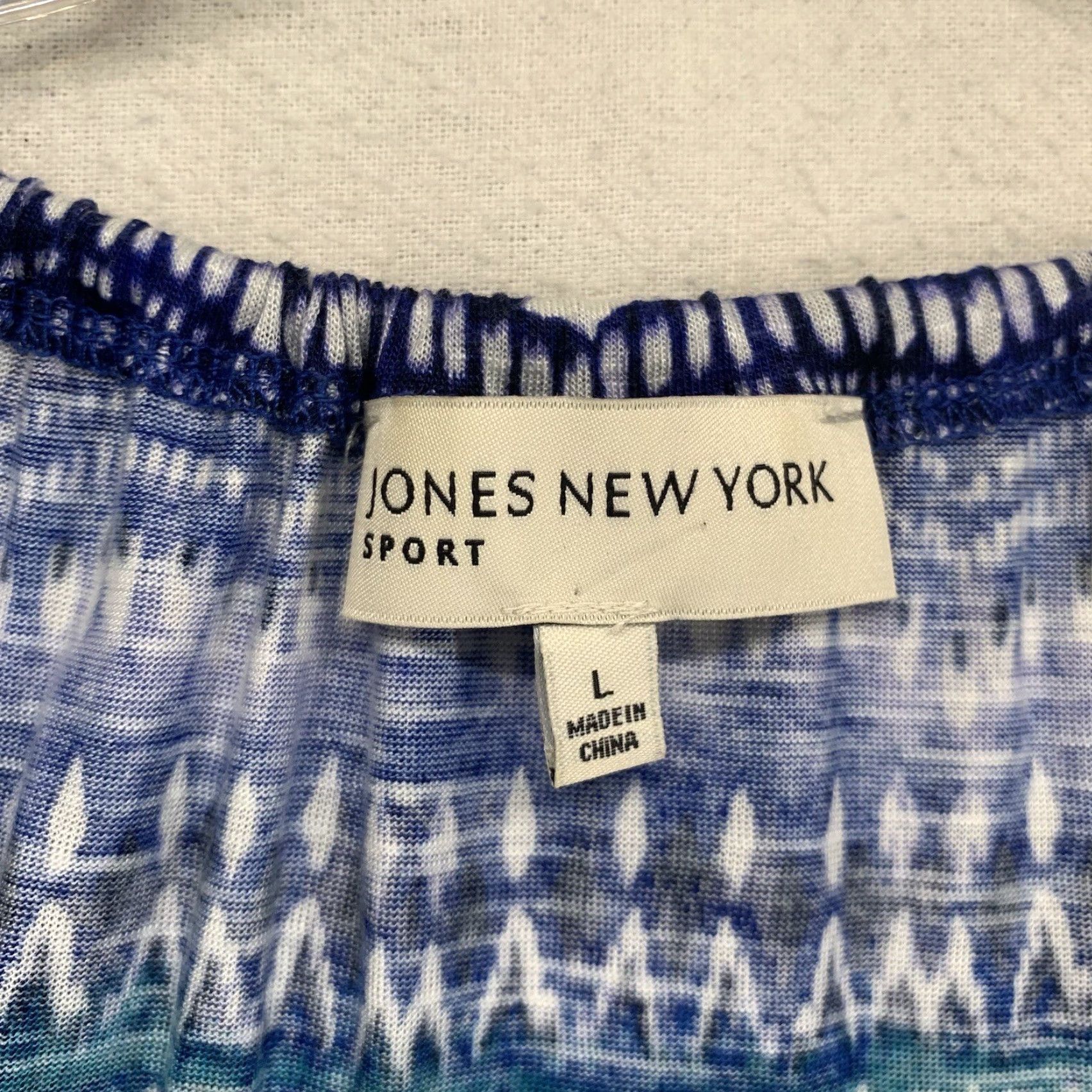 Jones New York Jones New York Sport Women's Blouse Large Multicolor Geometric Casual 3/4 Sleeve Viscose Size L / US 10 / IT 46 - 5 Thumbnail