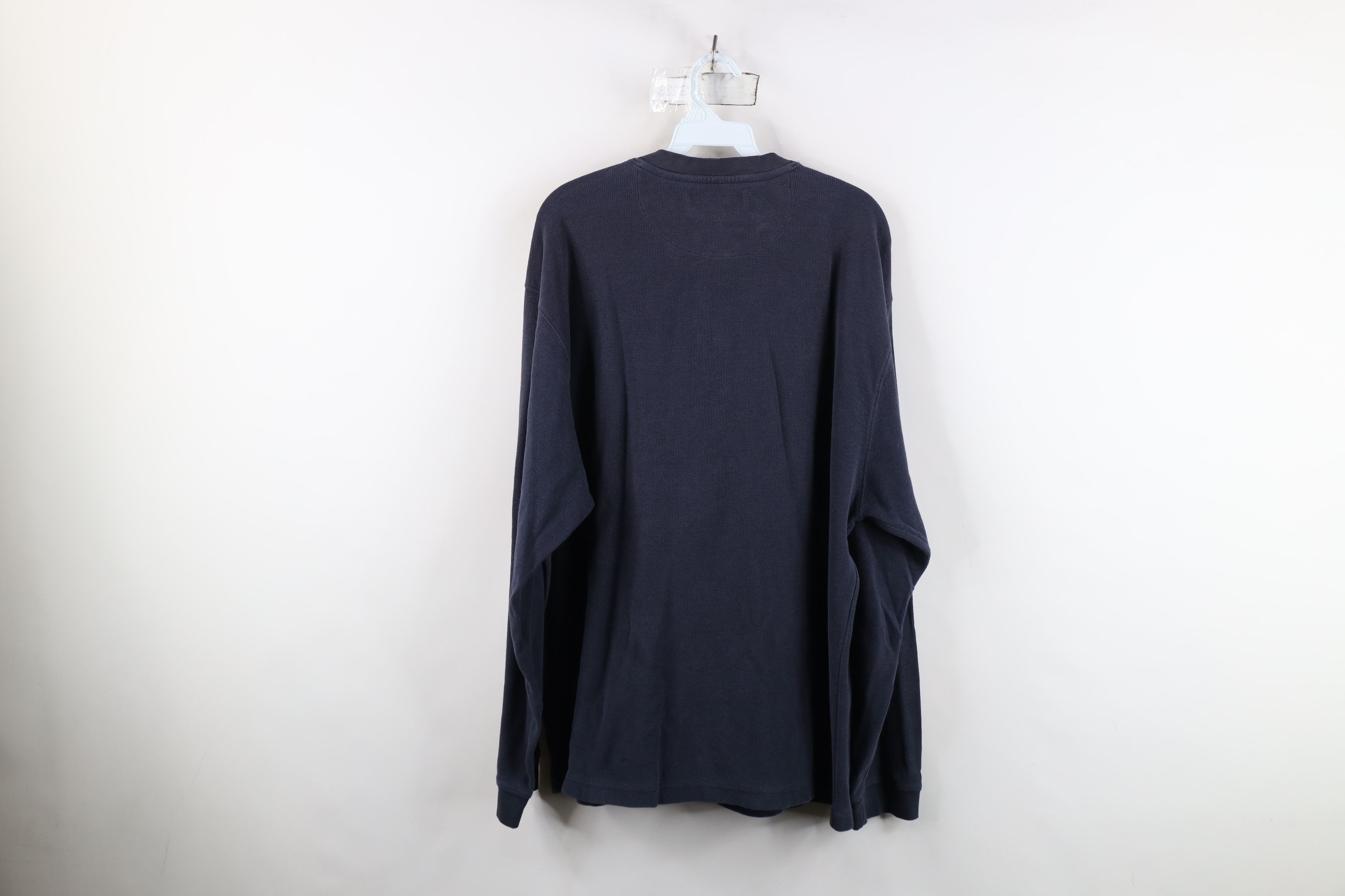 Vintage Vintage 90s Streetwear Waffle Knit Henley T-Shirt Blue Size US XXL / EU 58 / 5 - 12 Thumbnail