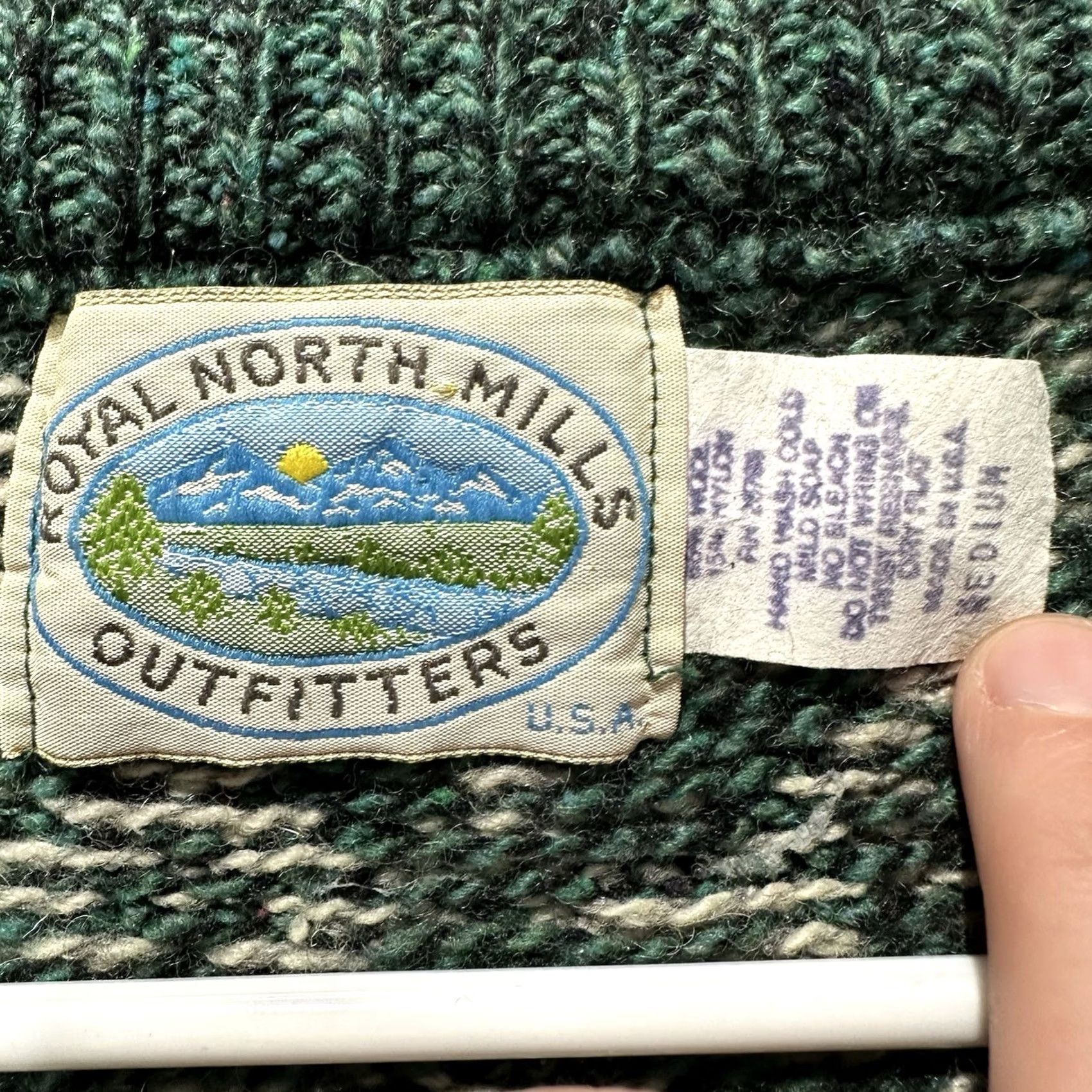 Vintage VINTAGE Royal North Mills Outfitters Sweater Mens XL Green Wool Fair Isle Nordic Pullover 80s 90s Mens Size US XL / EU 56 / 4 - 4 Thumbnail