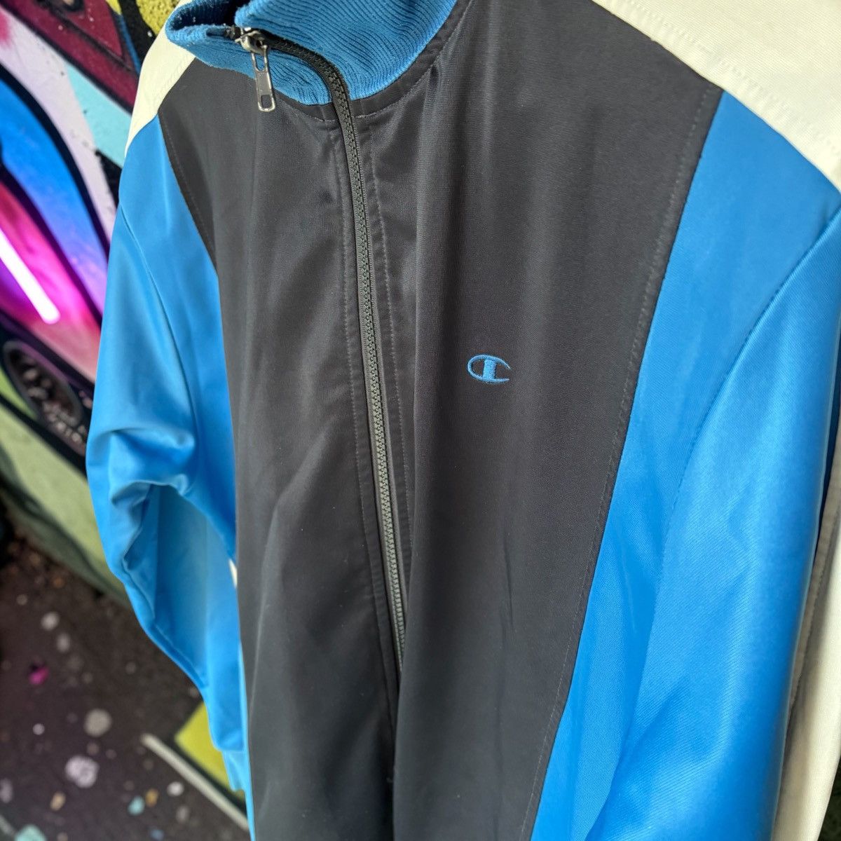 Champion Vintage 80s / 90s Champion Track Jacket Black Blue White Size US L / EU 52-54 / 3 - 7 Thumbnail