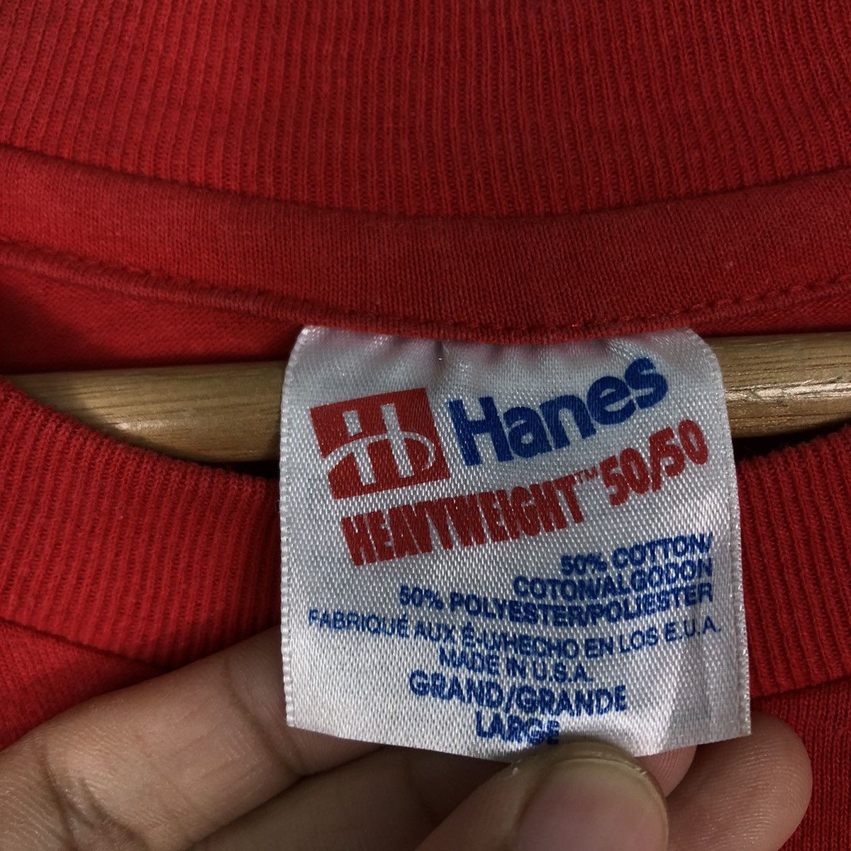 Japanese Brand 🔥1993 Vintage Hanes T-Shirt Short Sleeve Big Logo USA Made Size US L / EU 52-54 / 3 - 9 Thumbnail