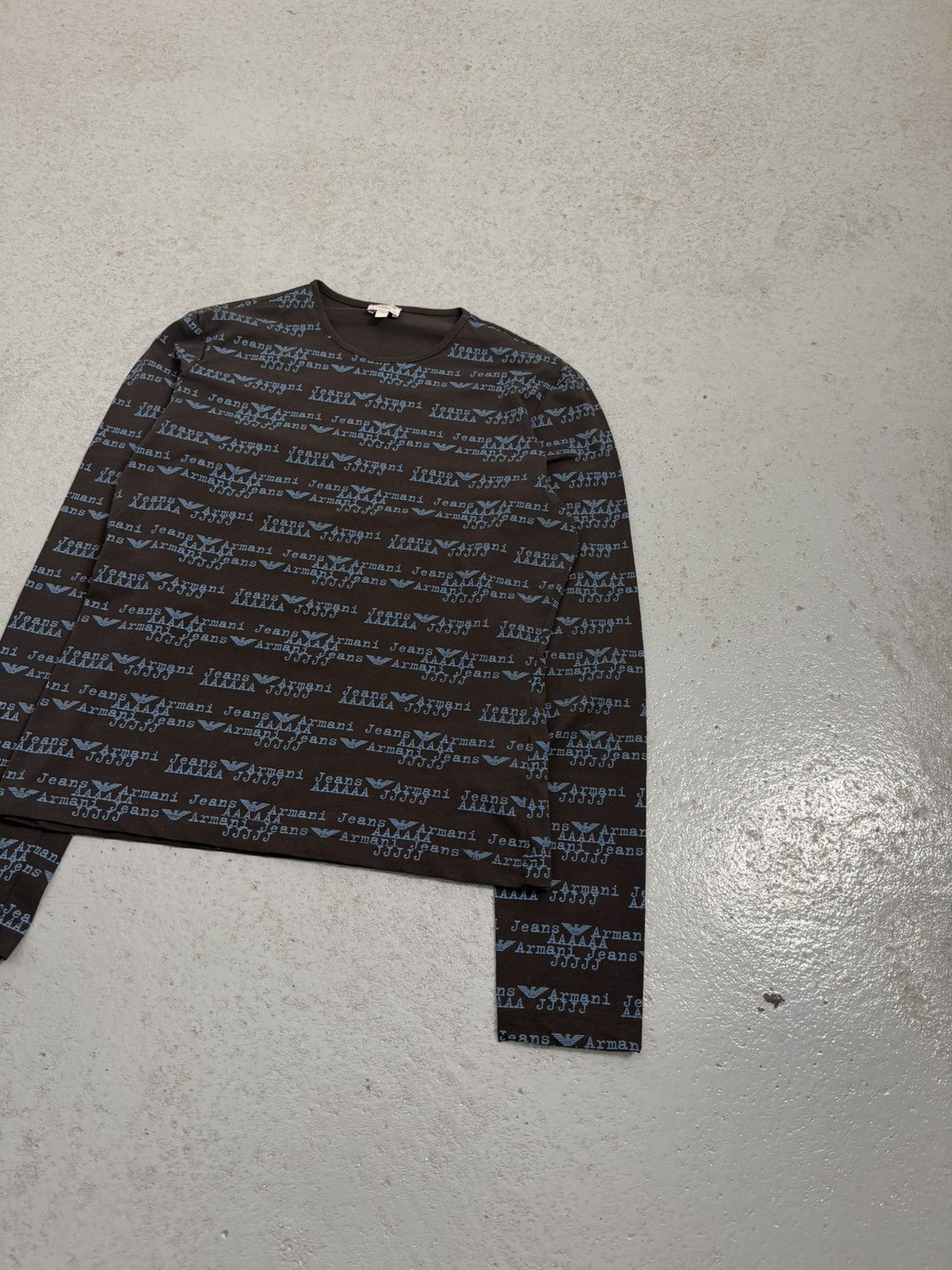 Armani Vintage 90s Armani Jeans Mesh Monogram Jjj Top Size L / US 10 / IT 46 - 2 Thumbnail