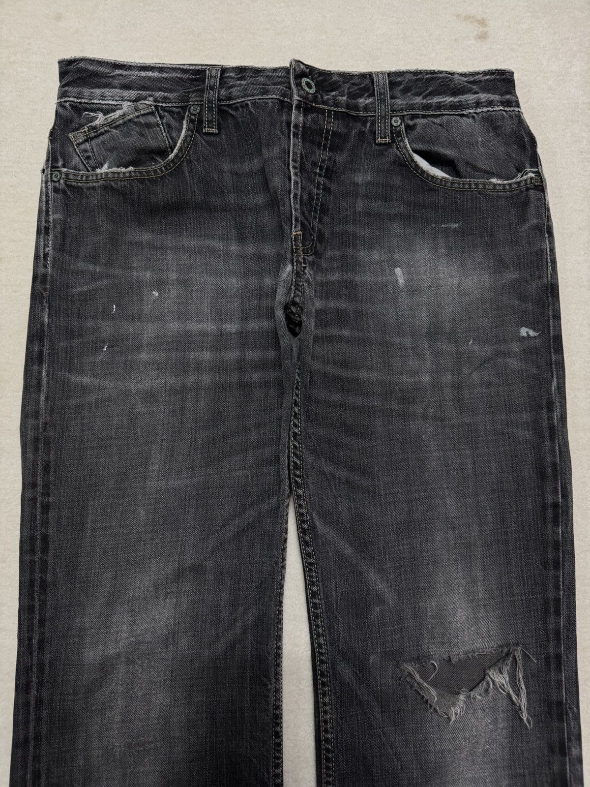 If Six Was Nine VINTAGE 1990s JAPAN RAGS FLARED GRUNGE CRAZY DISTRESS FADES Size US 32 / EU 48 - 6 Thumbnail