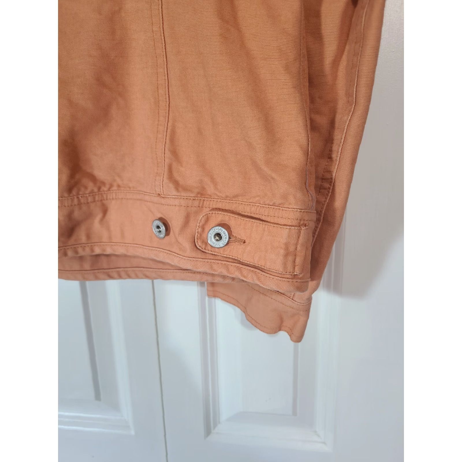 Vintage DRI DUCK Jacket Women's XL Soft Canvas Orange Button Front Peach 4 Her Briar Modern Casual Coat Size XL / US 12-14 / IT 48-50 - 6 Thumbnail