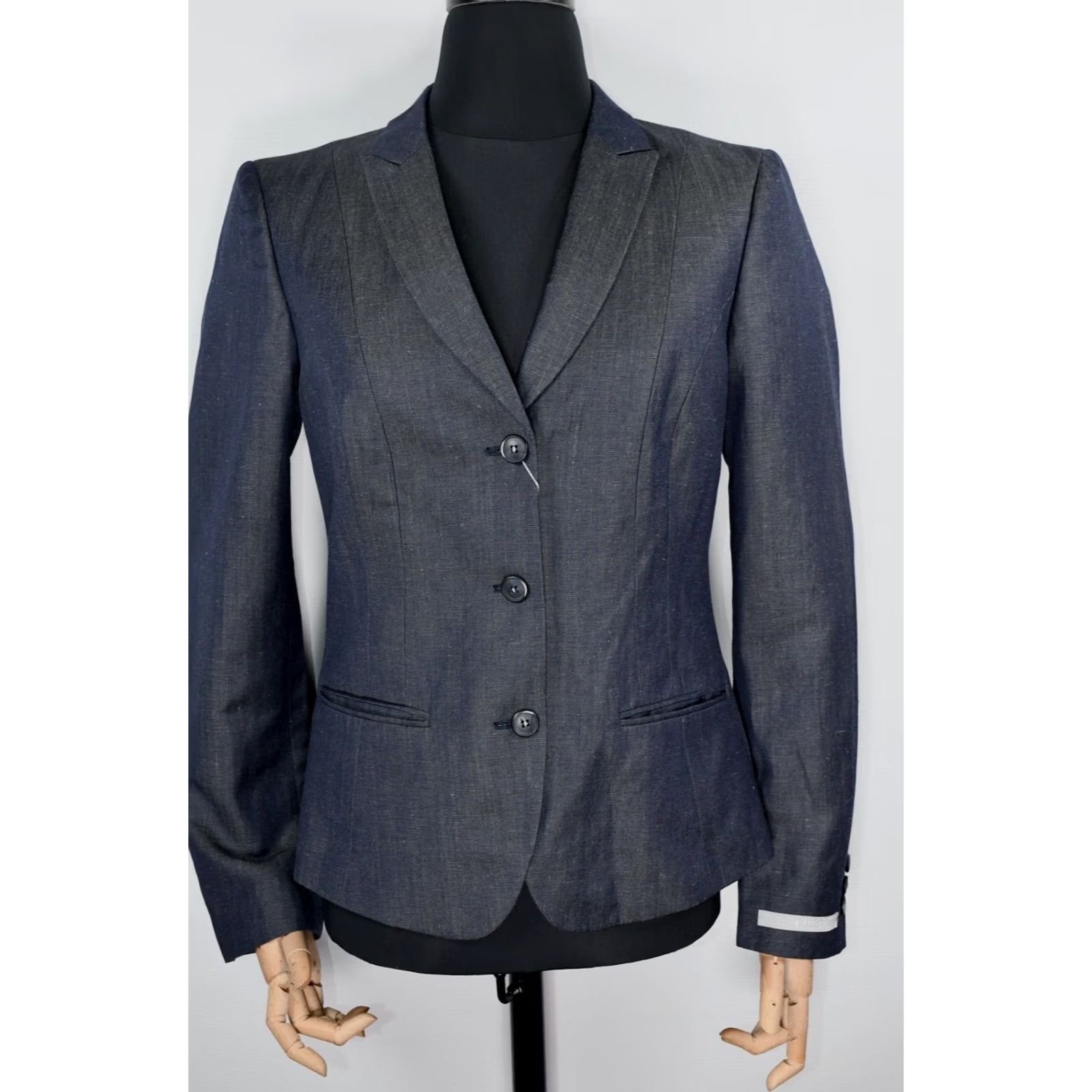 Tiger of Sweden Tiger of Sweden Blazer Shirt Woman 38 Blue Wool/Linen Chest 47cm Length 61cm Vintage No Size XS / US 0-2 / IT 36-38 - 2 Thumbnail