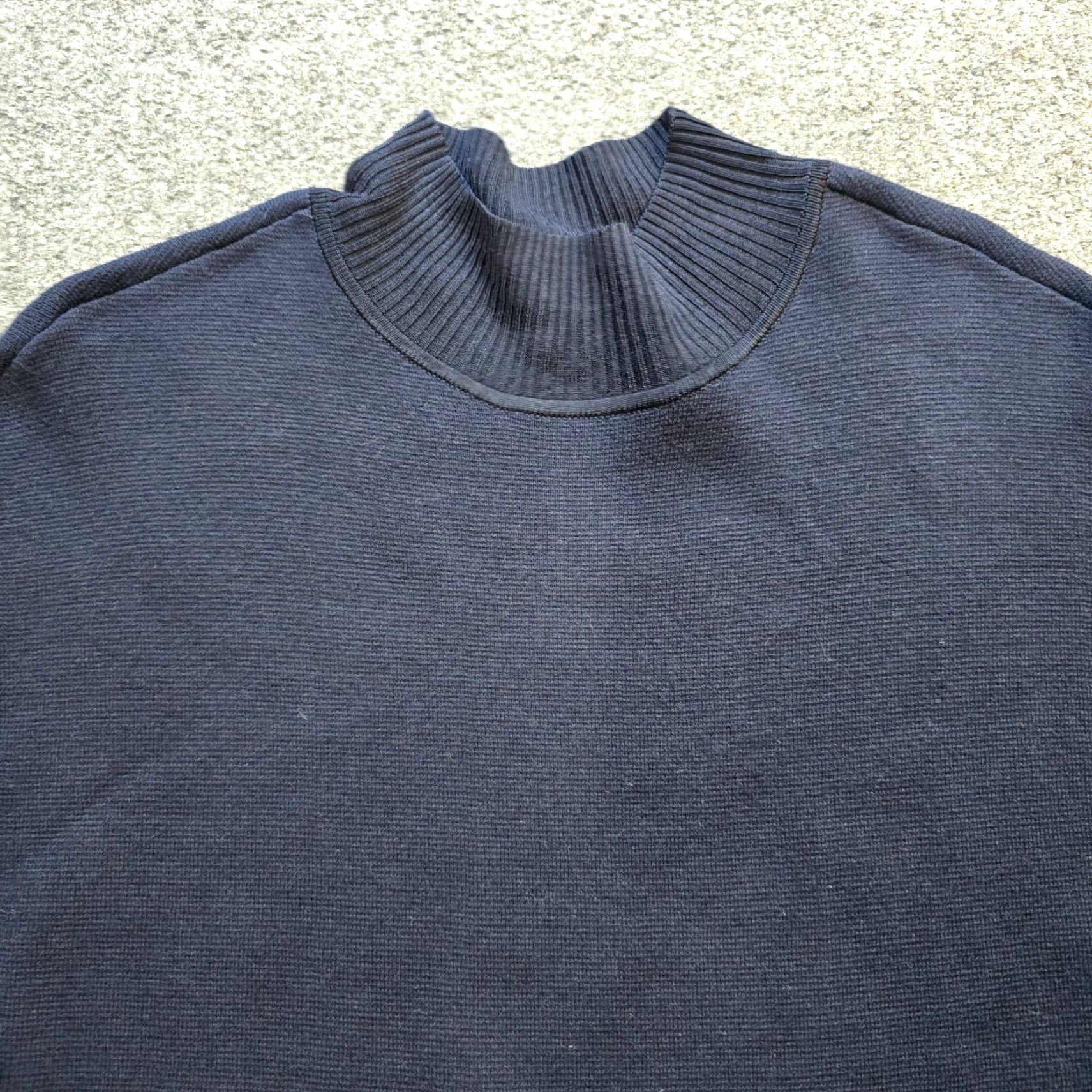 Vintage Chicos Sweater Blue Milano Stitch Mock Neck Pockets Large Womens Pullover Knit Mock Neck Long Sleeve Casual Size L / US 10 / IT 46 - 2 Thumbnail