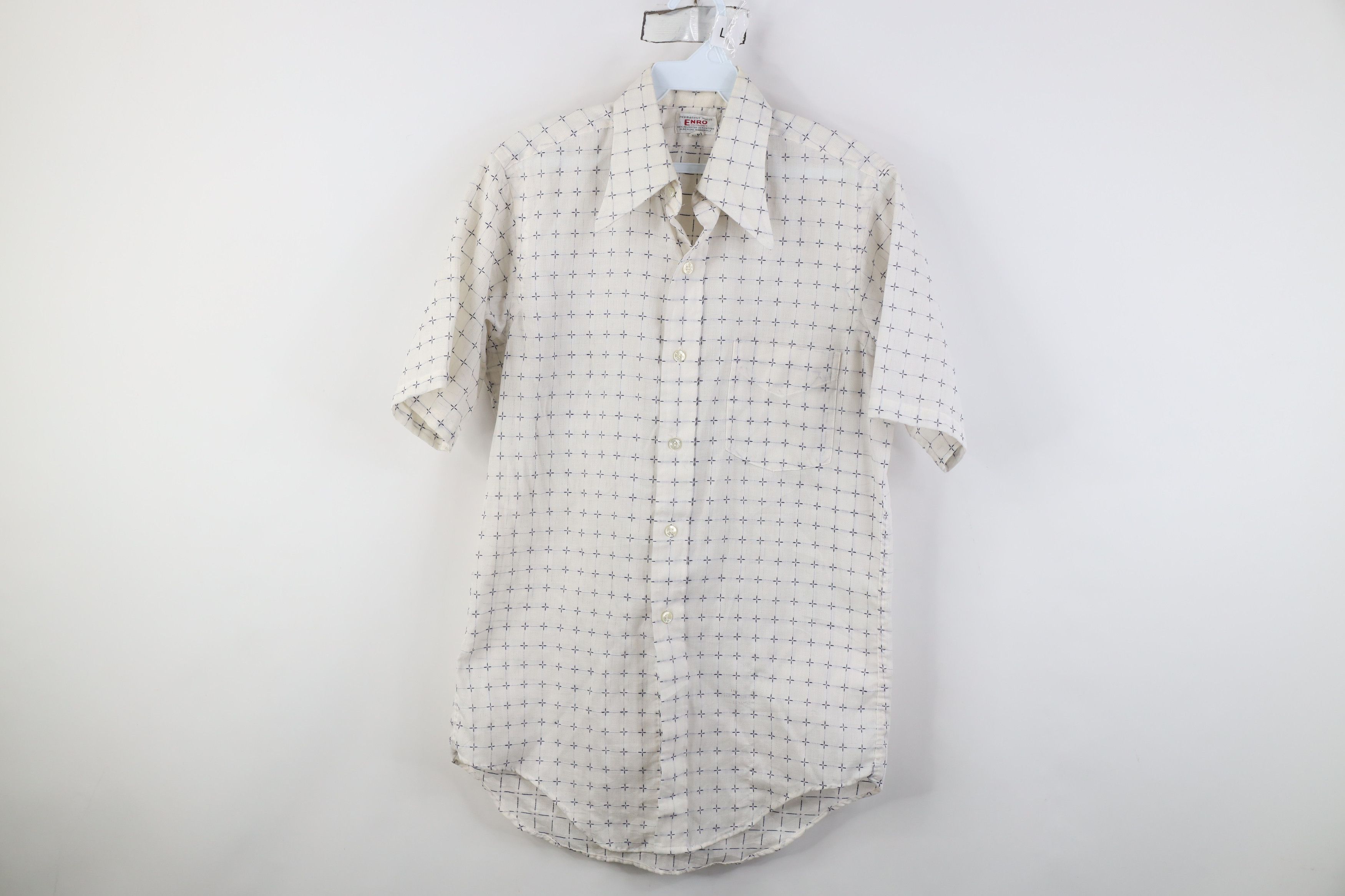 Vintage Vintage 70s Streetwear Knit Dagger Collar Button Shirt USA Size US M / EU 48-50 / 2 - 1 Thumbnail