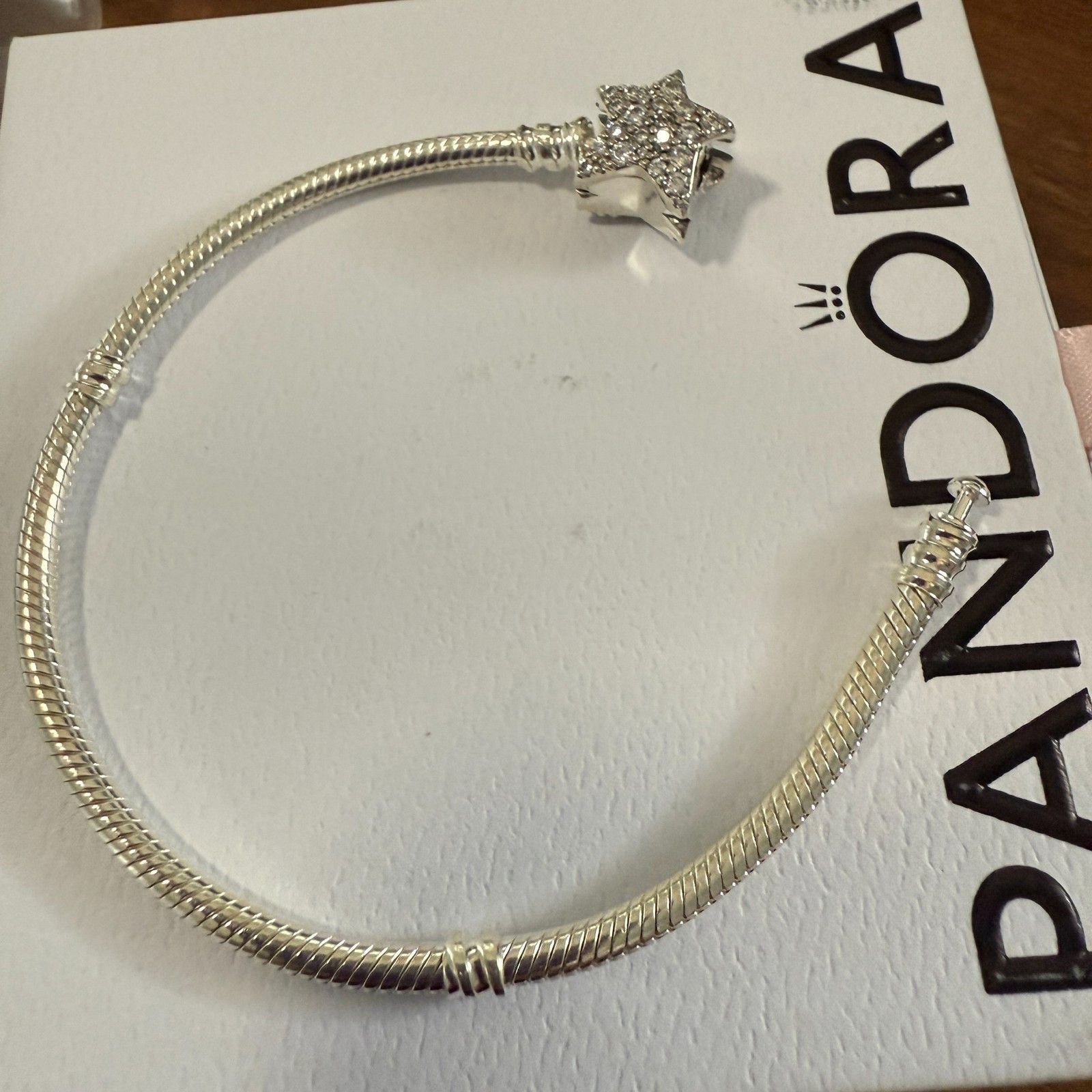 pandora Authentic Pandora Sparkling Star Sterling Silver Snake Chain Size ONE SIZE - 3 Thumbnail