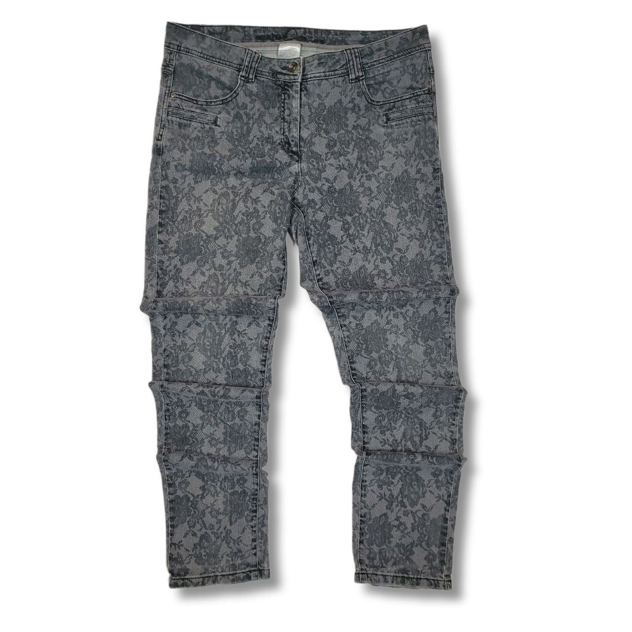 Japanese Brand BONITA DENIM Women's Gray Cotton Printed Jeans W34 L30 Size 34" / US 12 / IT 48 - 1 Thumbnail