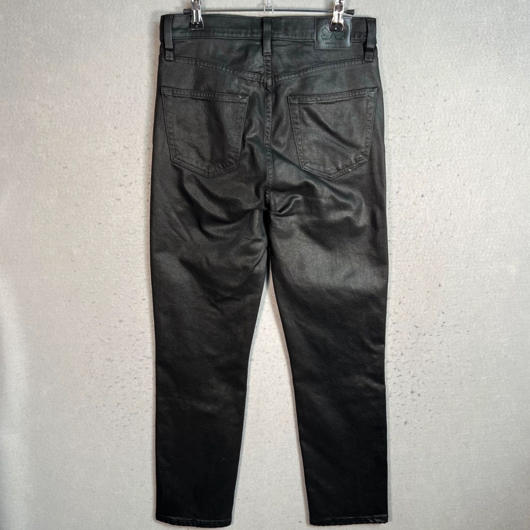 Vintage TWIN DOVES High Rise Skinny Jeans 28 Black Coated Denim Women Size 28" / US 6 / IT 42 - 2 Thumbnail