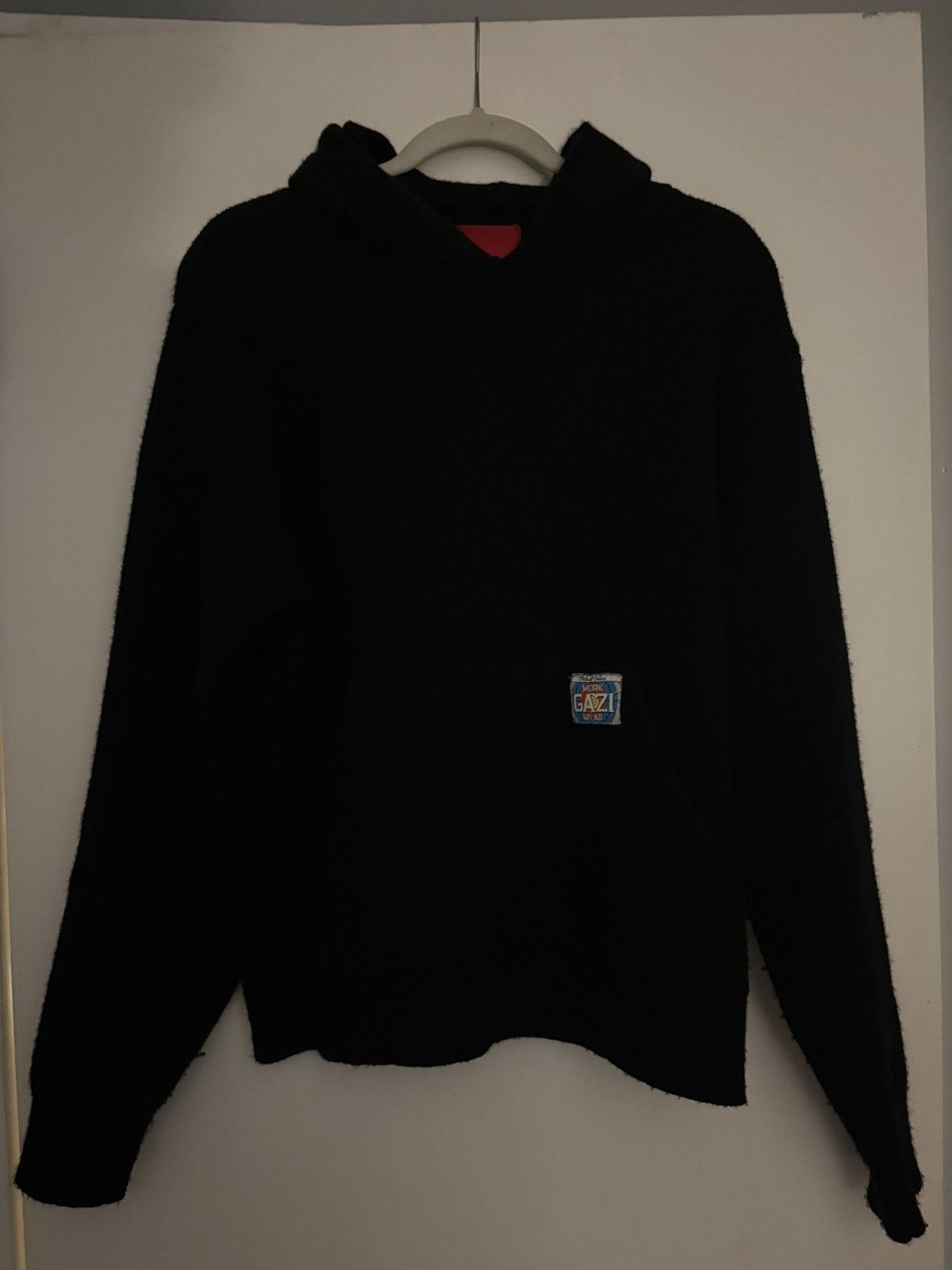 Fugazi White Collar Knit Hoodie Black