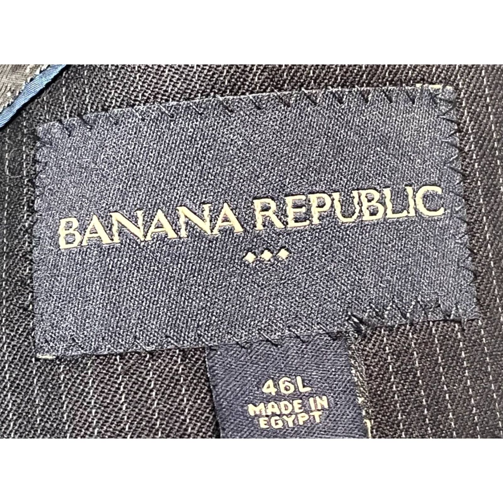 Banana Republic VINTAGE Banana Republic Blazer Men Jacket Solid Blue Wool Classic 46L Size 46R - 6 Thumbnail
