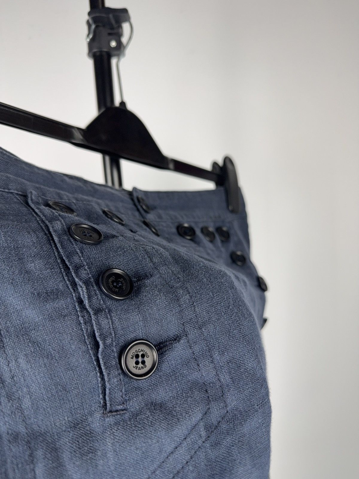 Moschino Luxury Moschino Jeans Faded Blue Button Detail Mini Skirt Size 29" - 7 Thumbnail