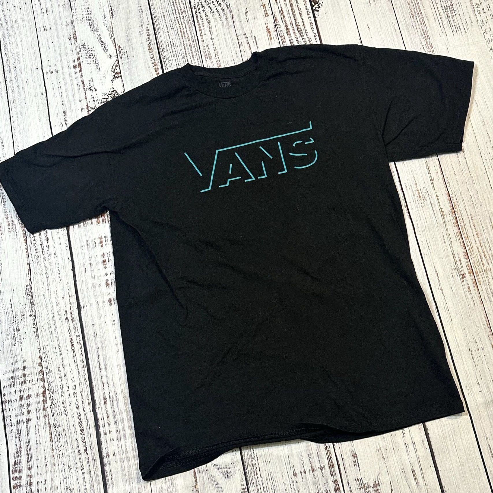 Vans VANS Skater Tee Shirt Black Spellout Large Mens T-Shirt 90s Skateboard Cotton Crew Neck Short Sleeve Off The Wall" Size US L / EU 52-54 / 3 - 2 Thumbnail