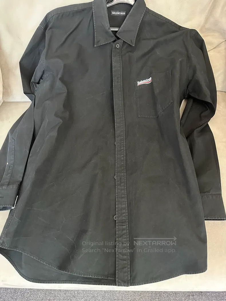 Balenciaga Balenciaga Cola Patterned Black Shirt Size US M / EU 48-50 / 2 - 1 Thumbnail