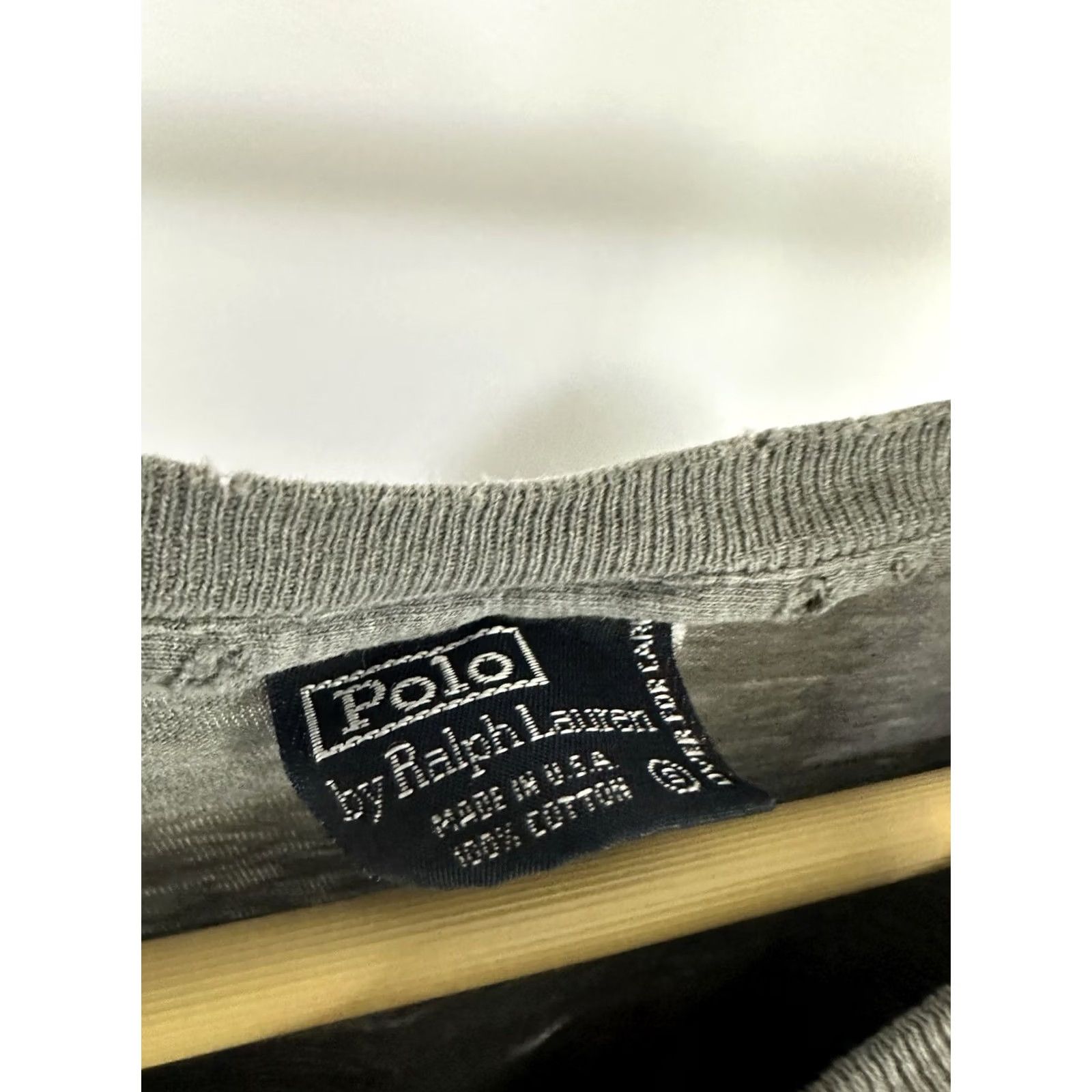 Polo Ralph Lauren VTG Polo Ralph Lauren Pony Pocket Front Thrashed Worn T-Shirt Size S Charcoal Mens Short Sleeve Distressed 90s Polo Shirt Size US S / EU 44-46 / 1 - 3 Thumbnail