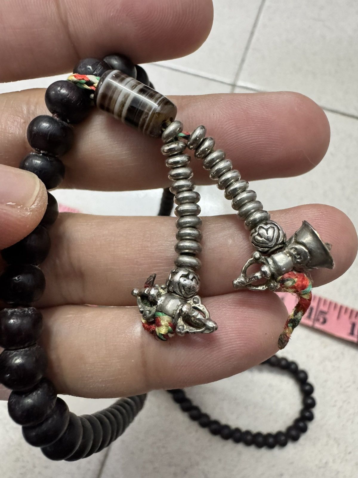 Jewelry TIBET ROSEWOOD BEADS NECKLACE STERLING SILVER HARDWARE Size ONE SIZE - 5 Thumbnail
