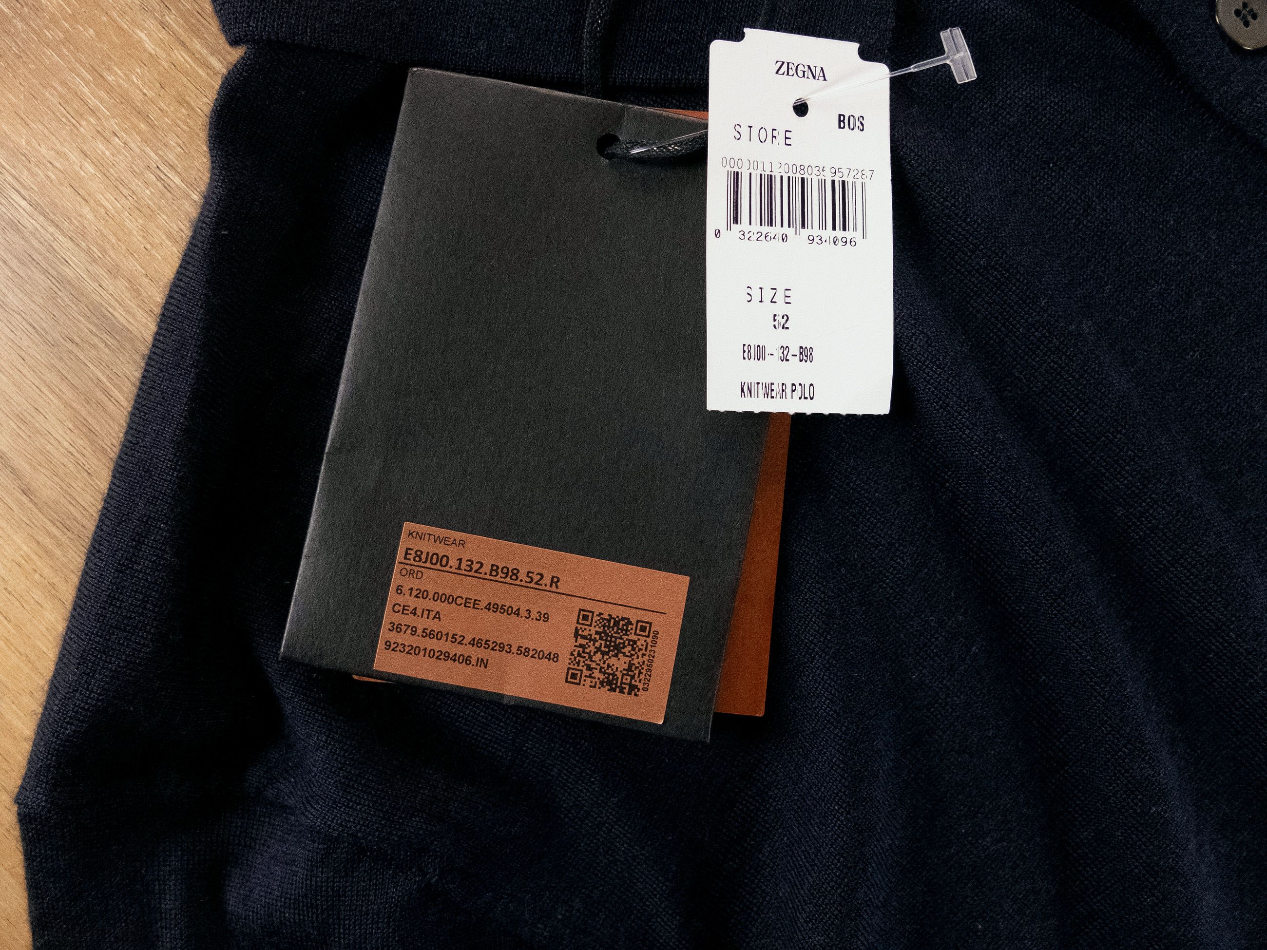 Ermenegildo Zegna ZEGNA navy blue Cashseta cashmere silk polo sweater Large Size US L / EU 52-54 / 3 - 6 Thumbnail