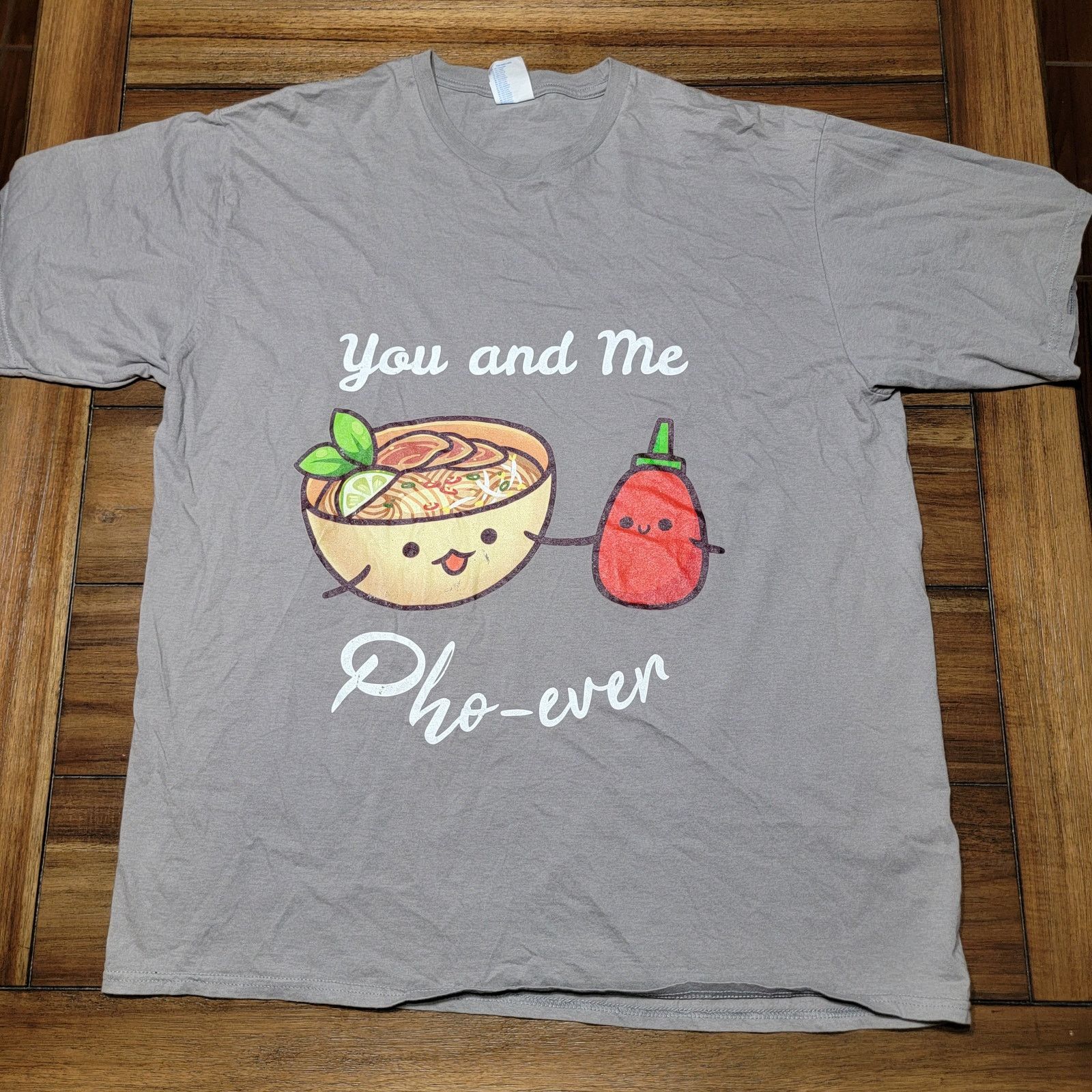 Other "You and Me Pho-Ever" Grey Unisex Tee (Port & Co) - Size XL Size XL / US 12-14 / IT 48-50 - 1 Thumbnail