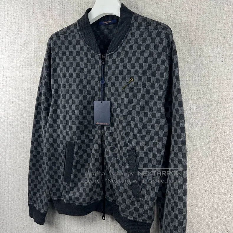 Louis Vuitton Louis Vuitton Pin Checker Knit Zip Jacket Size US L / EU 52-54 / 3 - 2 Thumbnail
