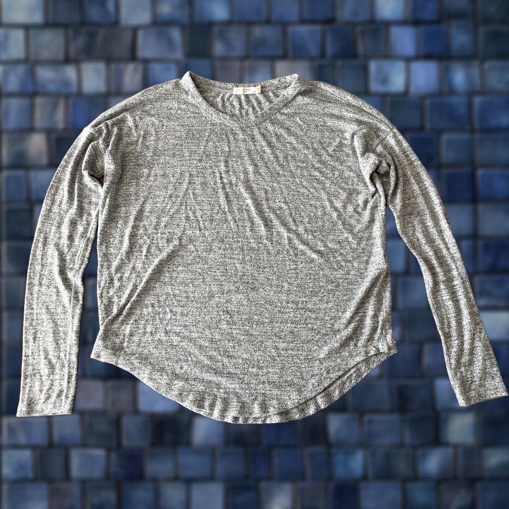 Rag & Bone Rag & Bone Womens XS Long Sleeve Top Heathered Gray Crew Neck Pullover Lightweight Casual Knit T-Shirt Size XS / US 0-2 / IT 36-38 - 1 Thumbnail