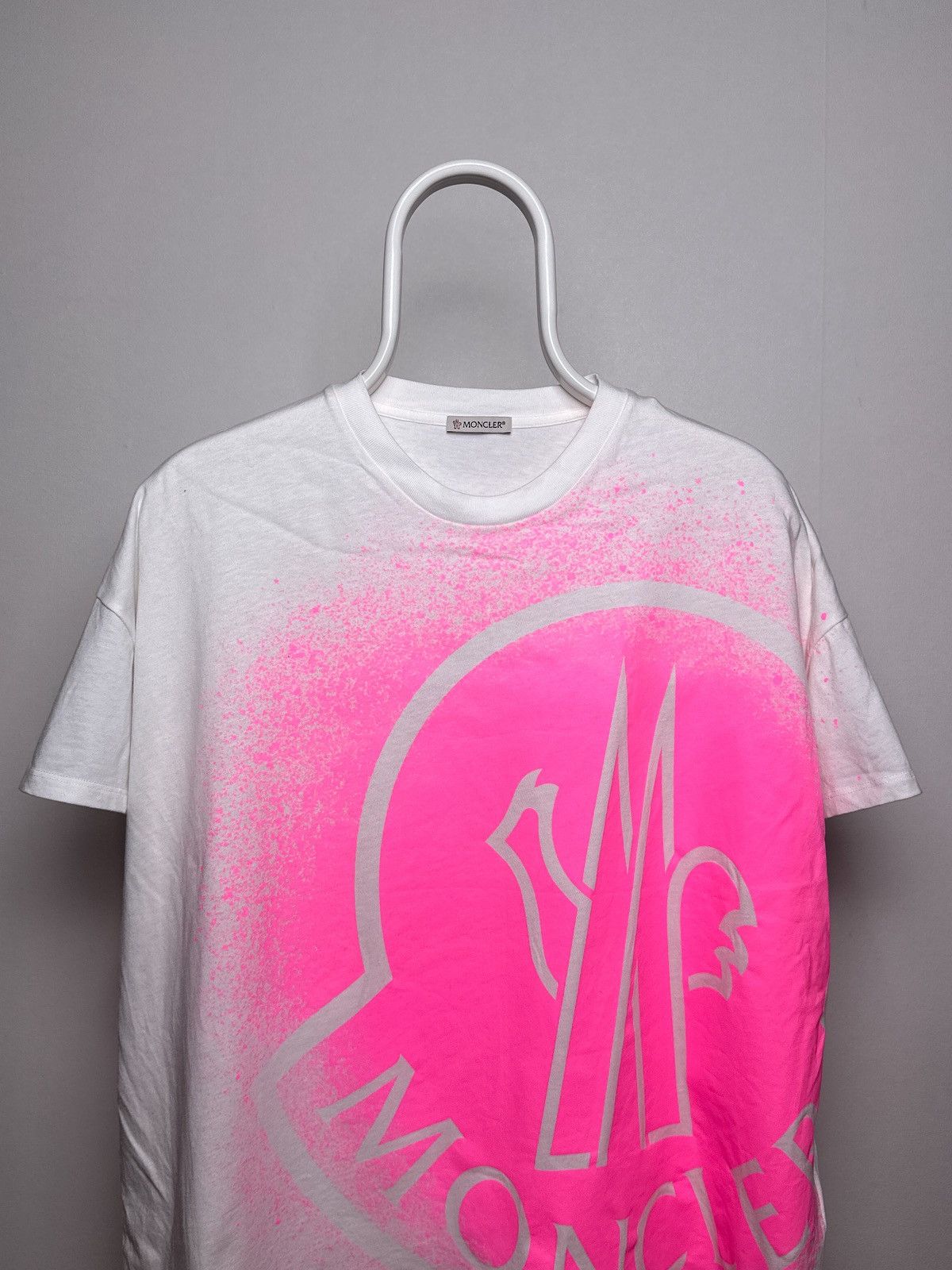 Moncler Moncler Logo Girocollo White & Pink Tshirt Size M / US 6-8 / IT 42-44 - 2 Thumbnail