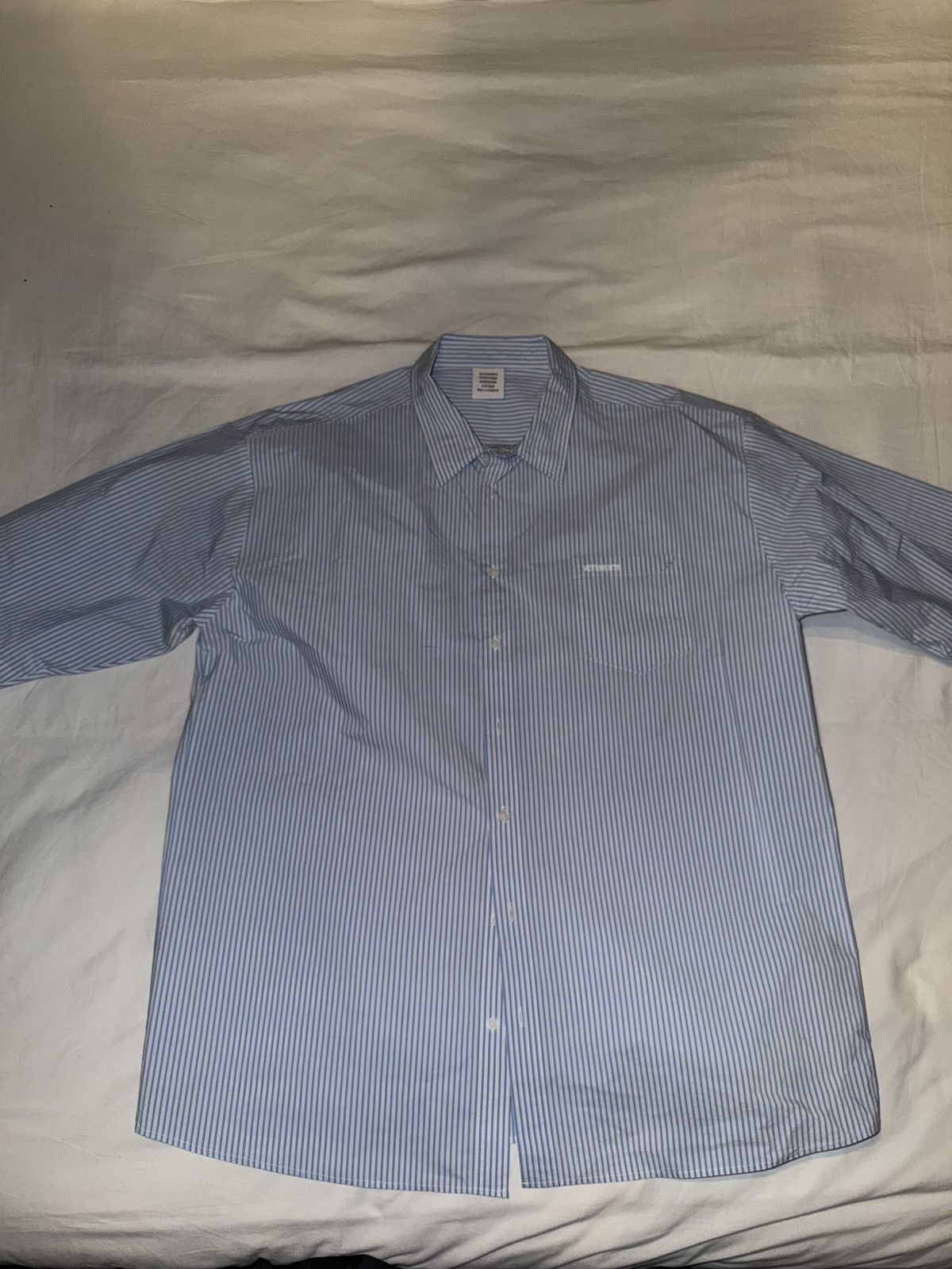 Vetements Vetements Pinstripe Plastic Shirt Size US XS / EU 42 / 0 - 10 Thumbnail