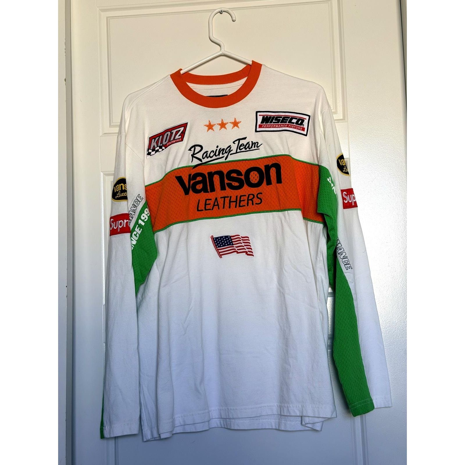 Supreme Supreme 99 L/S Football Top FTP Large White Blue | Grailed