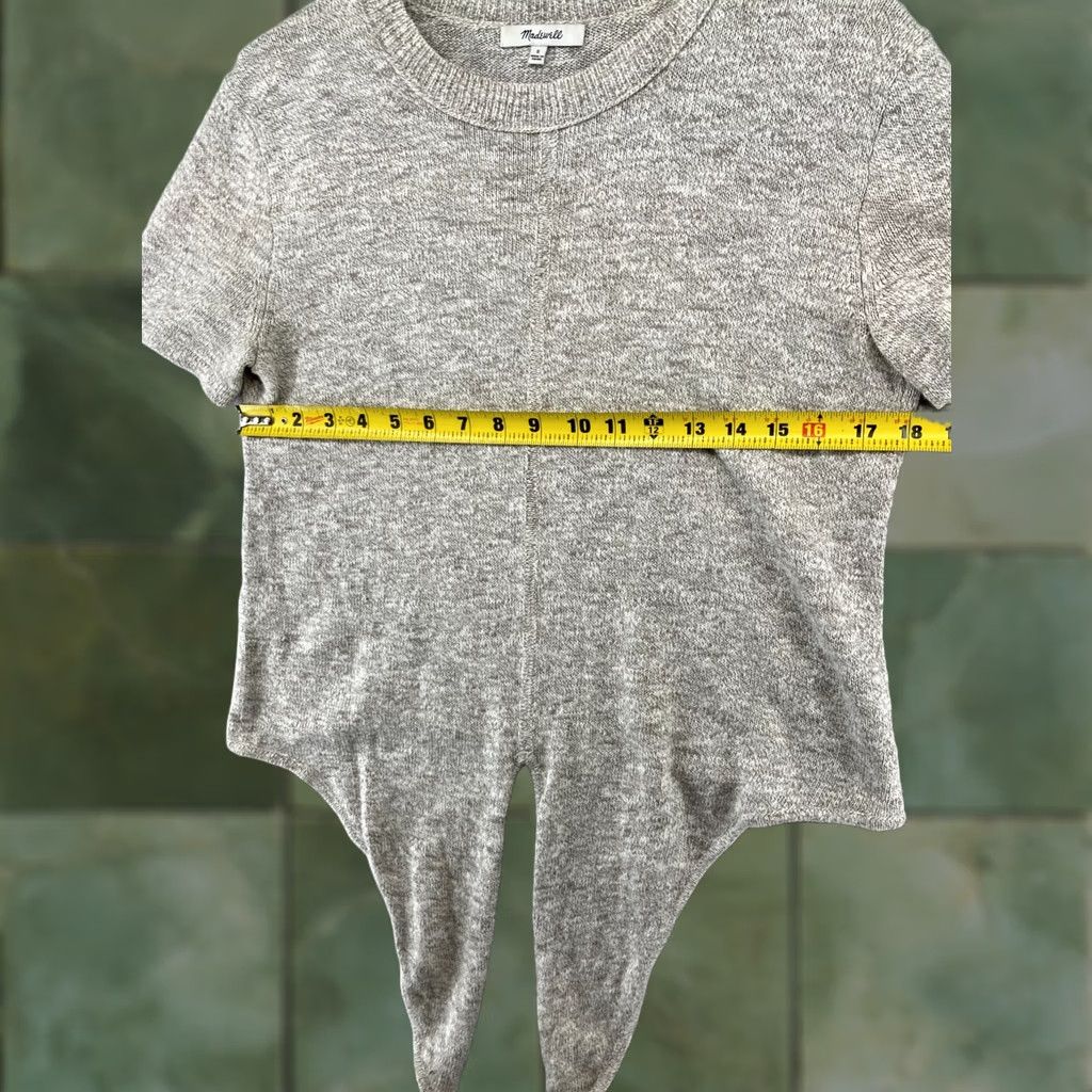 Madewell Madewell Shirt Womens S Brown Tan Short Sleeve Sweater Tie Front Preppy Boho Size S / US 4 / IT 40 - 1 Thumbnail
