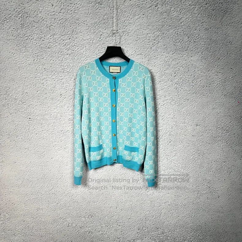 Gucci Gucci Double G full-print single-breasted wool cardigan co Size XXL / US 16-18 / IT 52-54 - 1 Thumbnail
