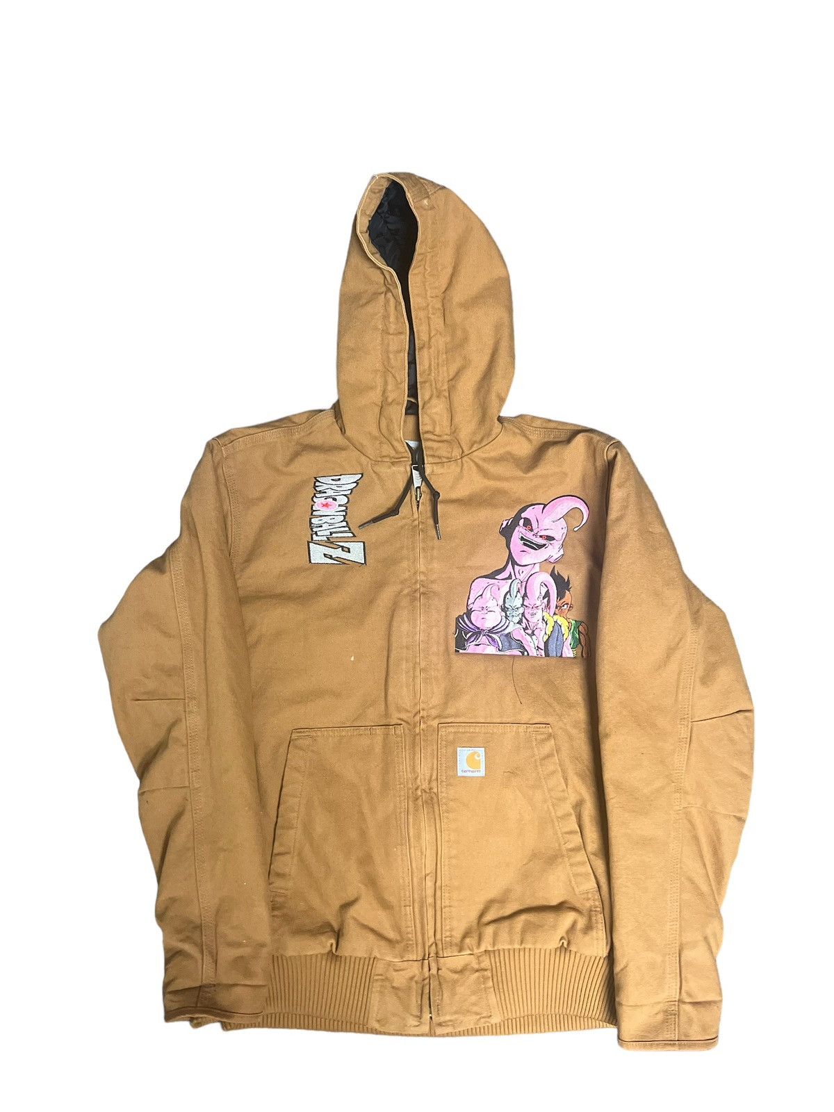 image of Carhart X Dbz Majin Buu Tan Coat Jacket Dragon Ball Z Anime in Brown, Men's (Size Medium)