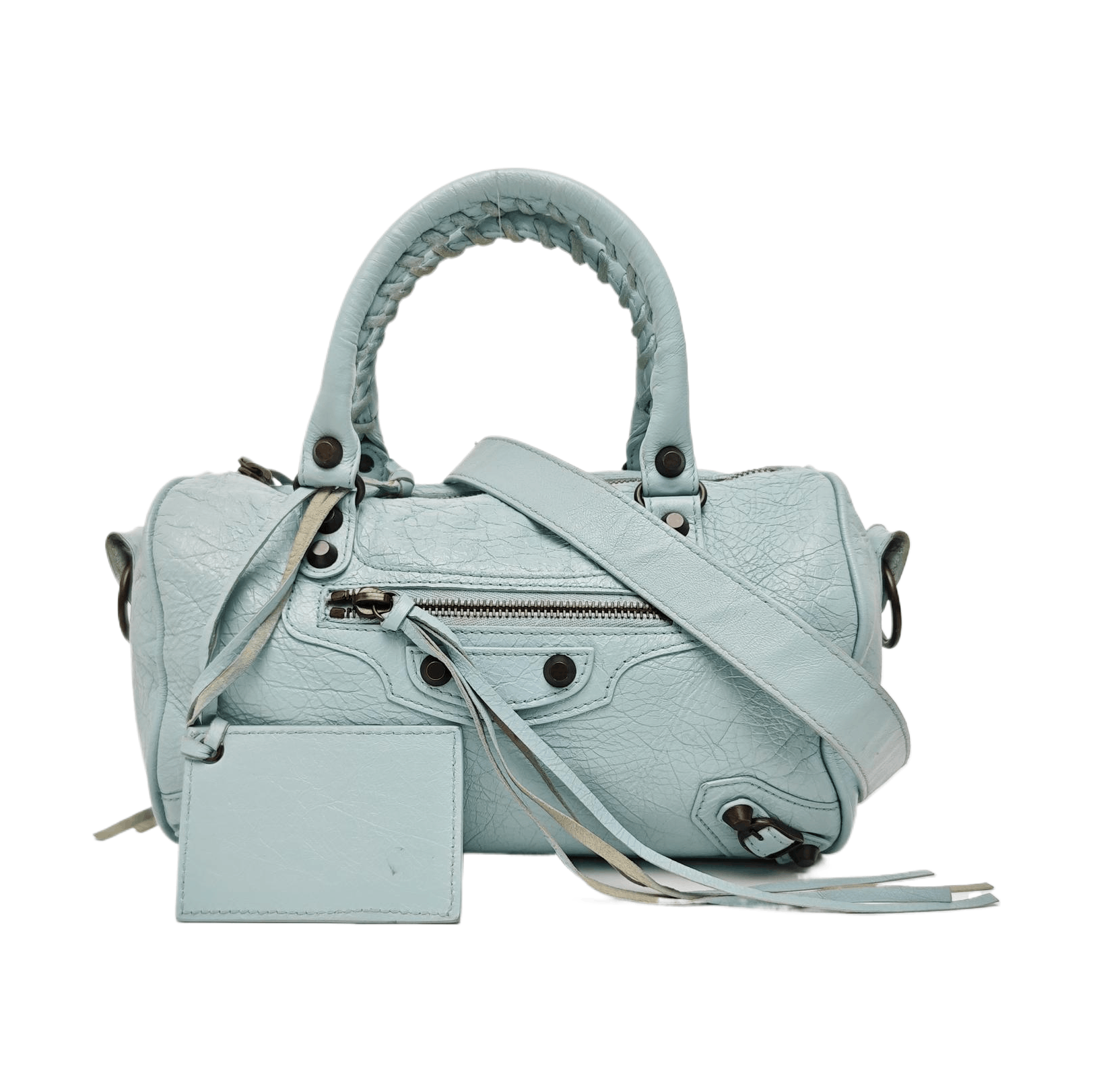 Balenciaga Twiggy Leather Studded Bag Size Os in Blue, Women's