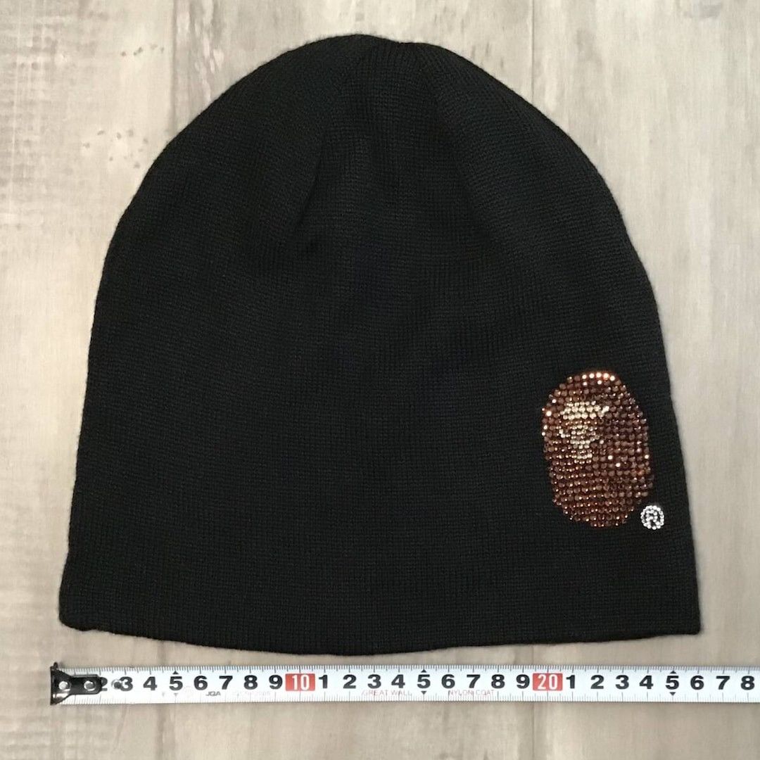 Bape × Nigo × Swarovski BAPE Swarovski APE HEAD logo beanie knit cap a bathing ape Size ONE SIZE - 4 Thumbnail