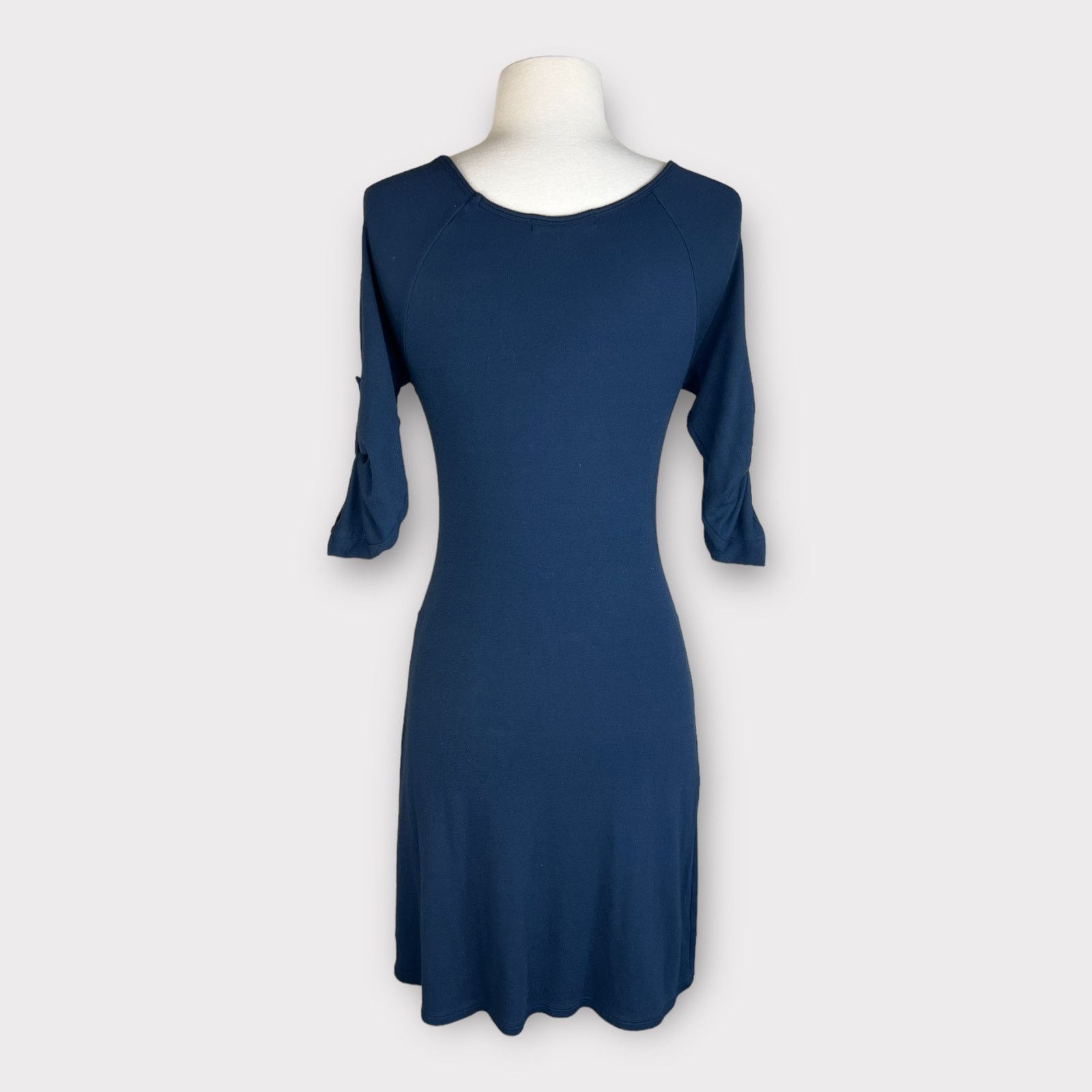 Gap Gap | Vintage Y2K Roll Tab Sleeves Jersey Dress | XS Size XS / US 0-2 / IT 36-38 - 3 Thumbnail