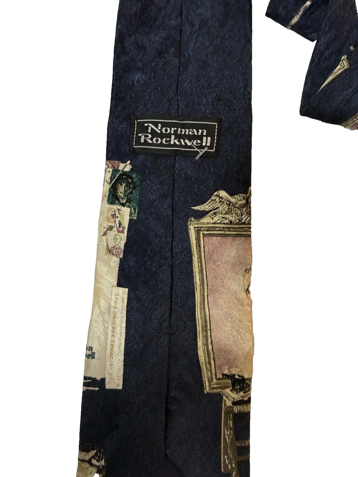 Other Vintage 90s Norman Rockwell Neck Ties Silk Art Print Lot 2 Size ONE SIZE - 2 Thumbnail