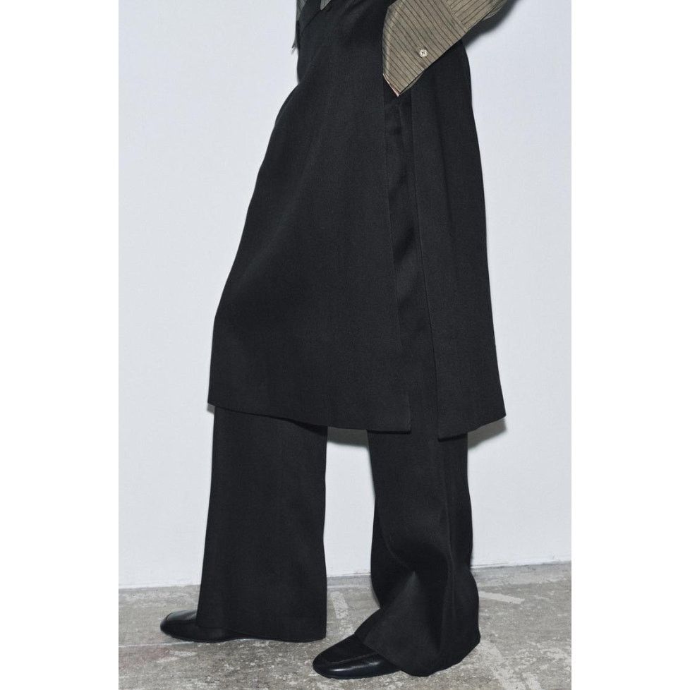 Zara Zara COLLECTION PAREO OVER SKIRT STRAIGHT LEG TROUSERS. S Size 27" / US 4 / IT 40 - 3 Thumbnail