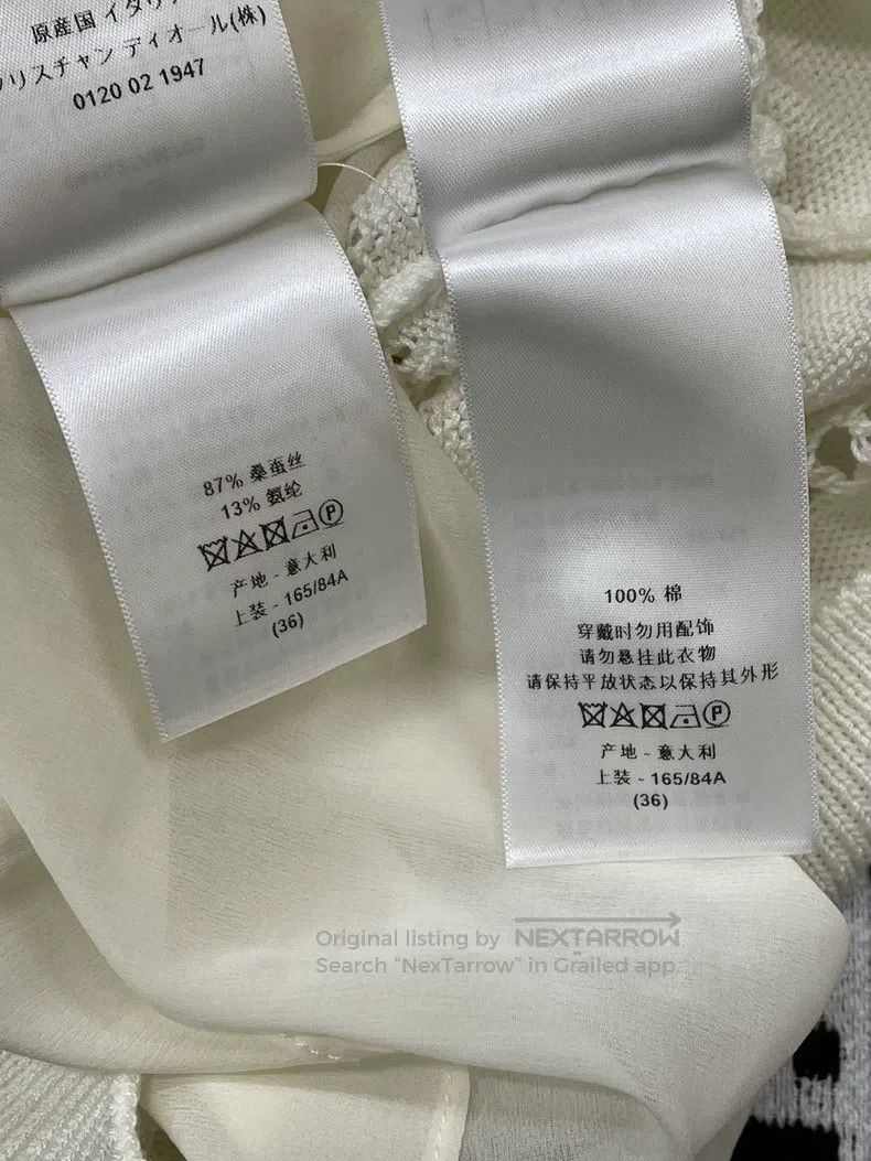 Dior Dior White striped hollow knitwear long sleeves Size XS / US 0-2 / IT 36-38 - 5 Thumbnail
