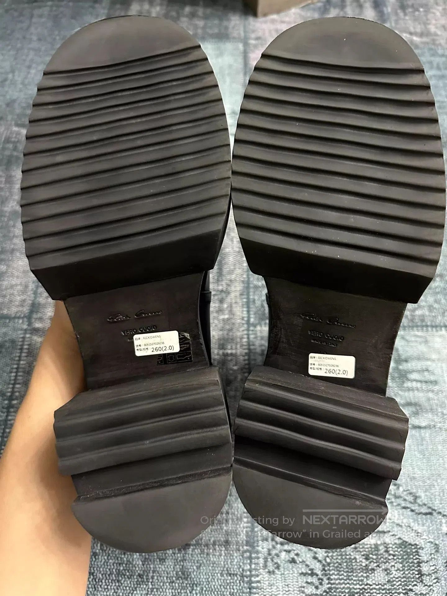 Rick Owens Black Leather Boots with Chunky Platform Sole Size 9. Size US 9 / EU 42 - 7 Thumbnail