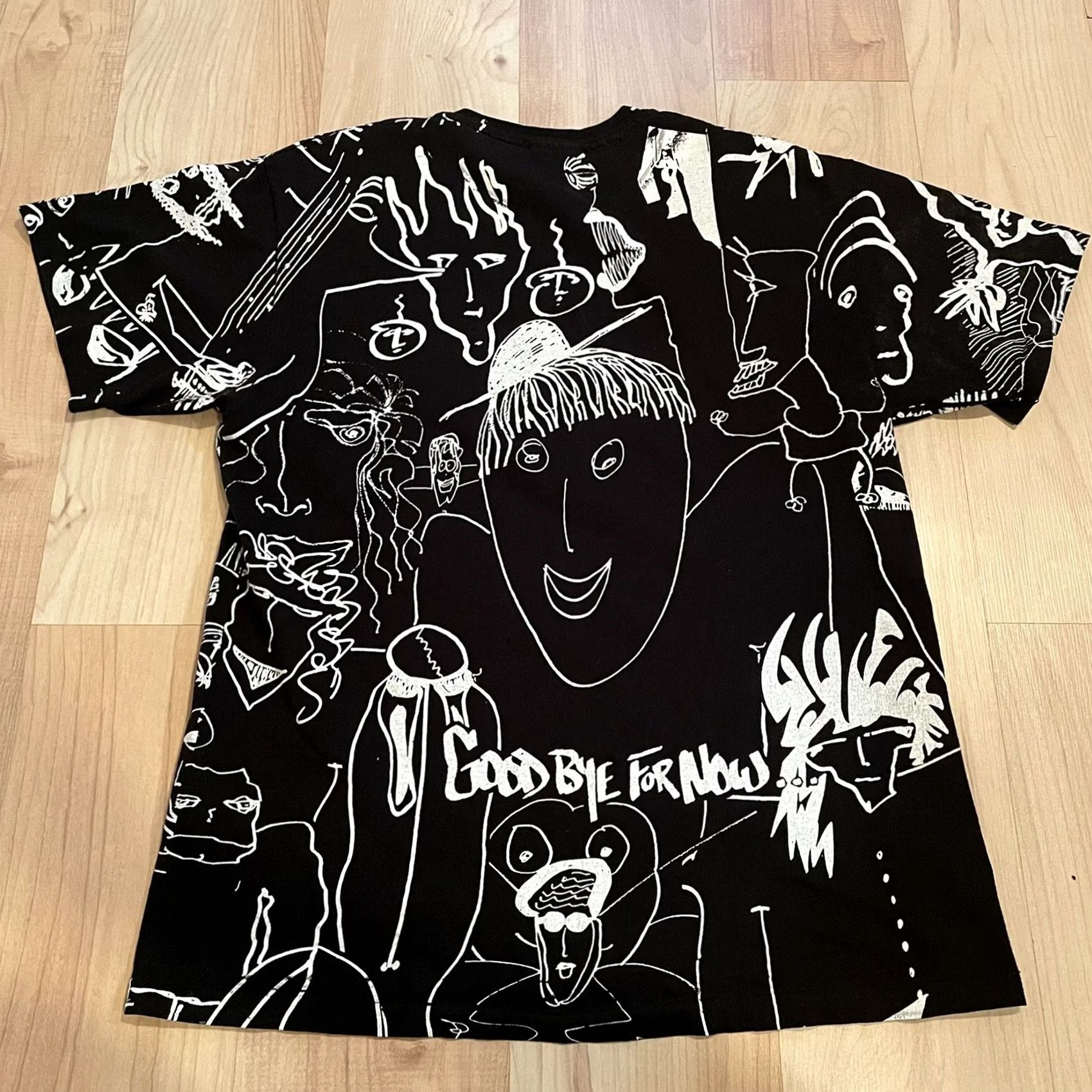 Hanes VTG Joe Satriani T Shirt Goodbye For Now L Hanes AOP 90s Black Unisex Graphic Tee Short Sleeve Cotton Vintage 90s Satriani Shirt Men Women Size US L / EU 52-54 / 3 - 2 Thumbnail